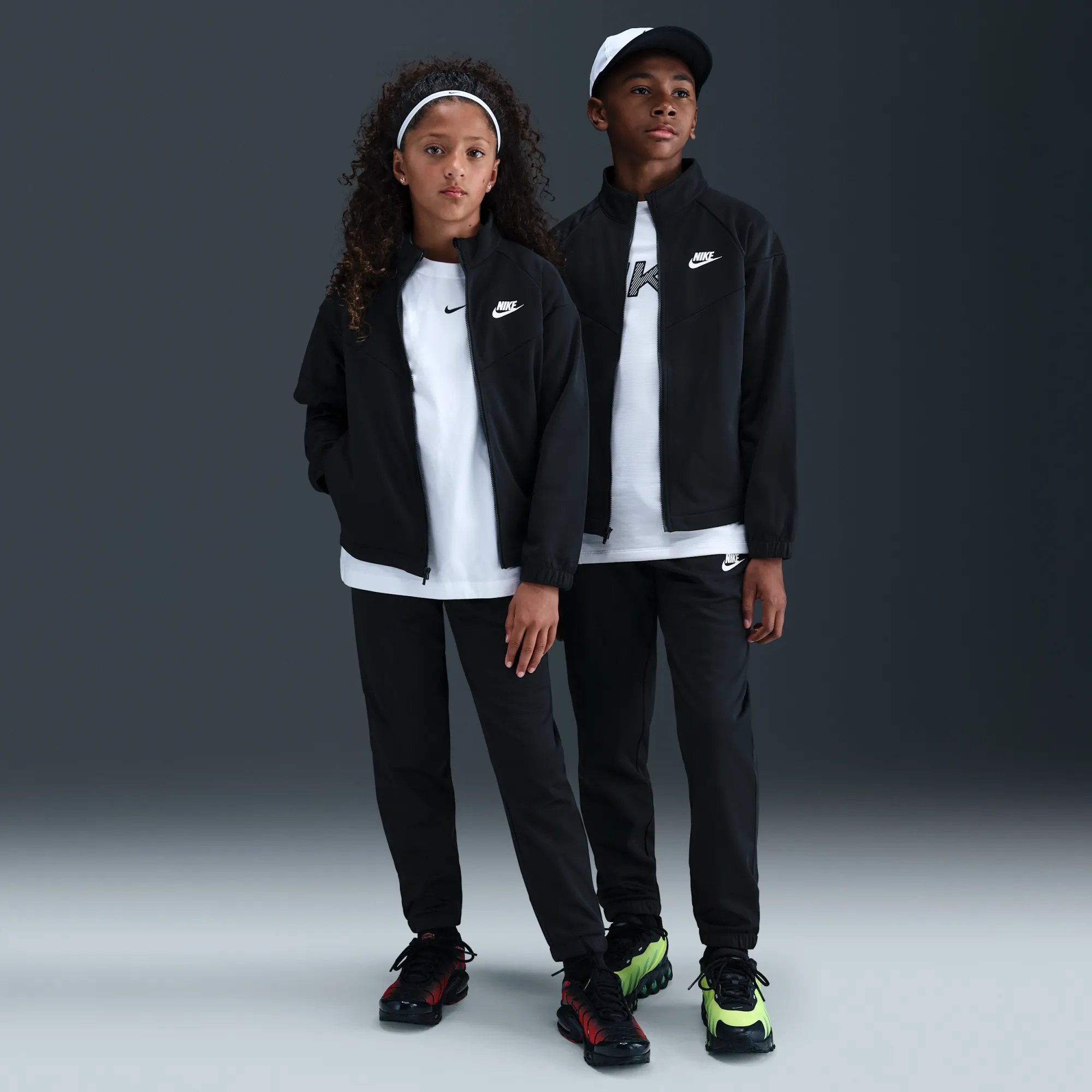 Nike Older Kids' Dri-FIT Tracksuit - Black - Polyester