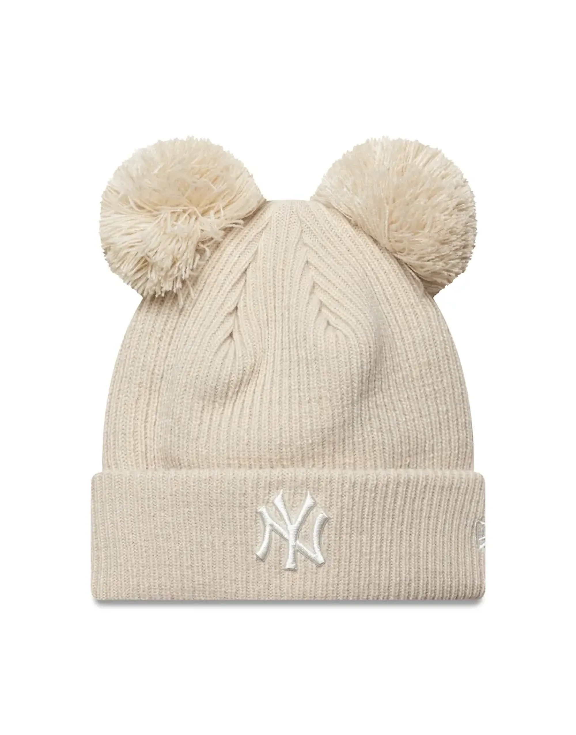 New Era Double Pom Unisex Knitted Hats & Beanies - White