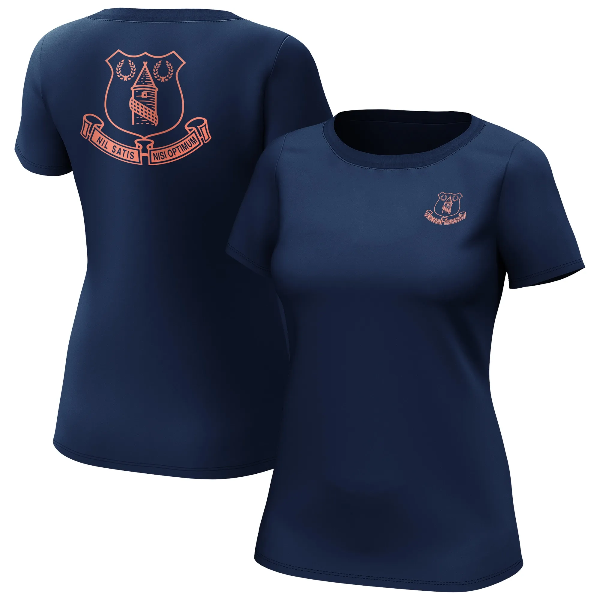 Everton Retro Crest Fashion Graphic T -Shirt - Navy - Womens