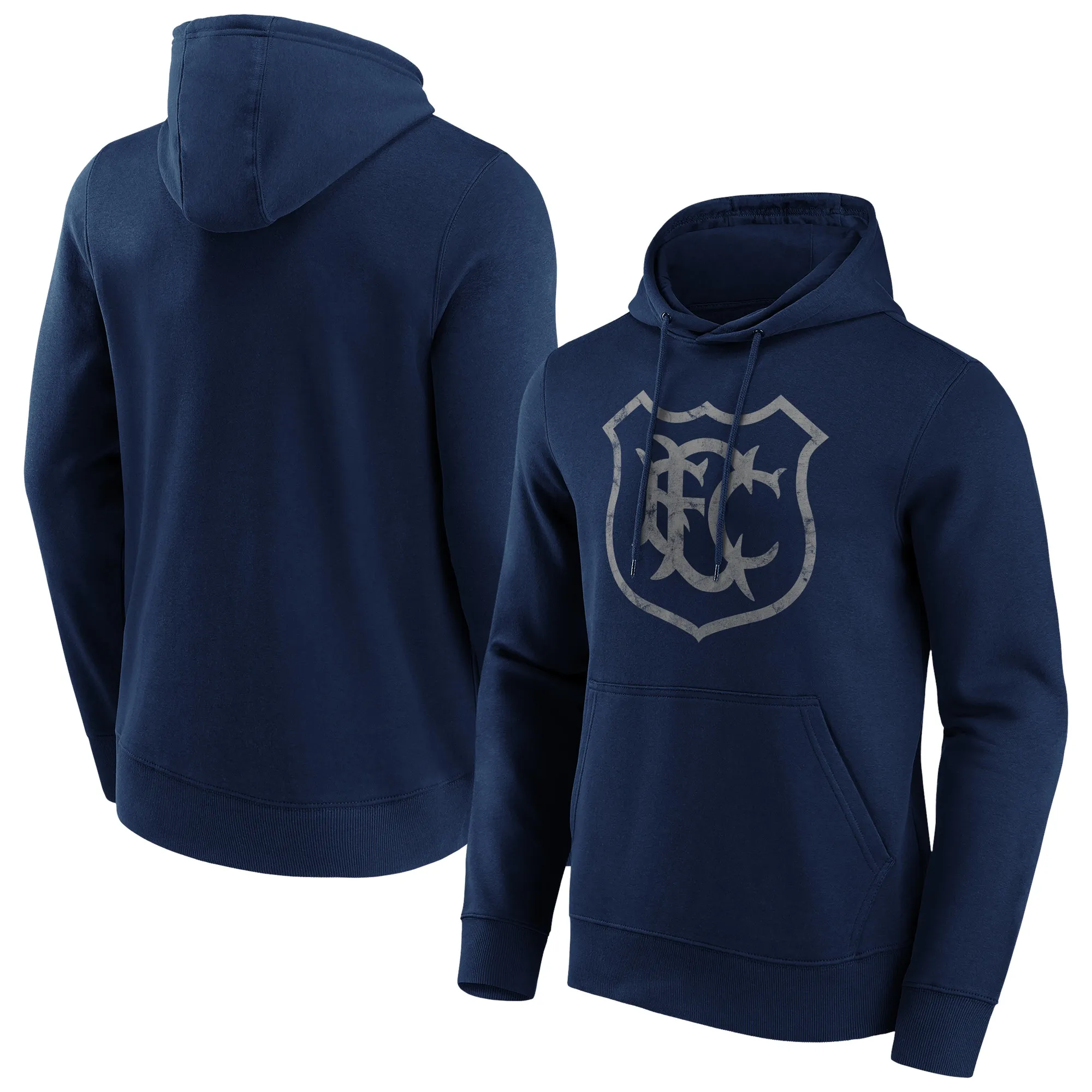 Everton Distressed Retro Logo Graphic Hoodie - Navy - Mens