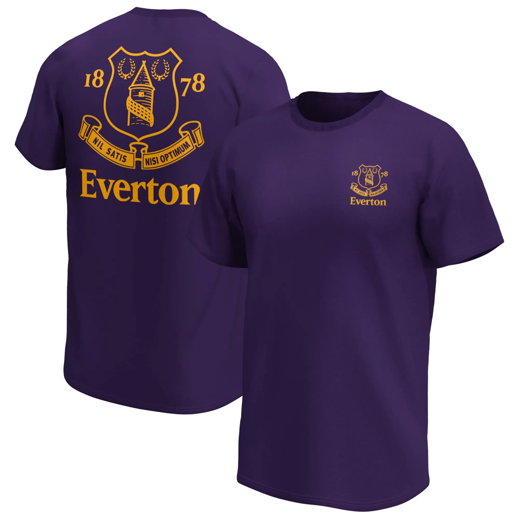 Everton Retro Crest Fashion Graphic T -Shirt - Purple - Mens