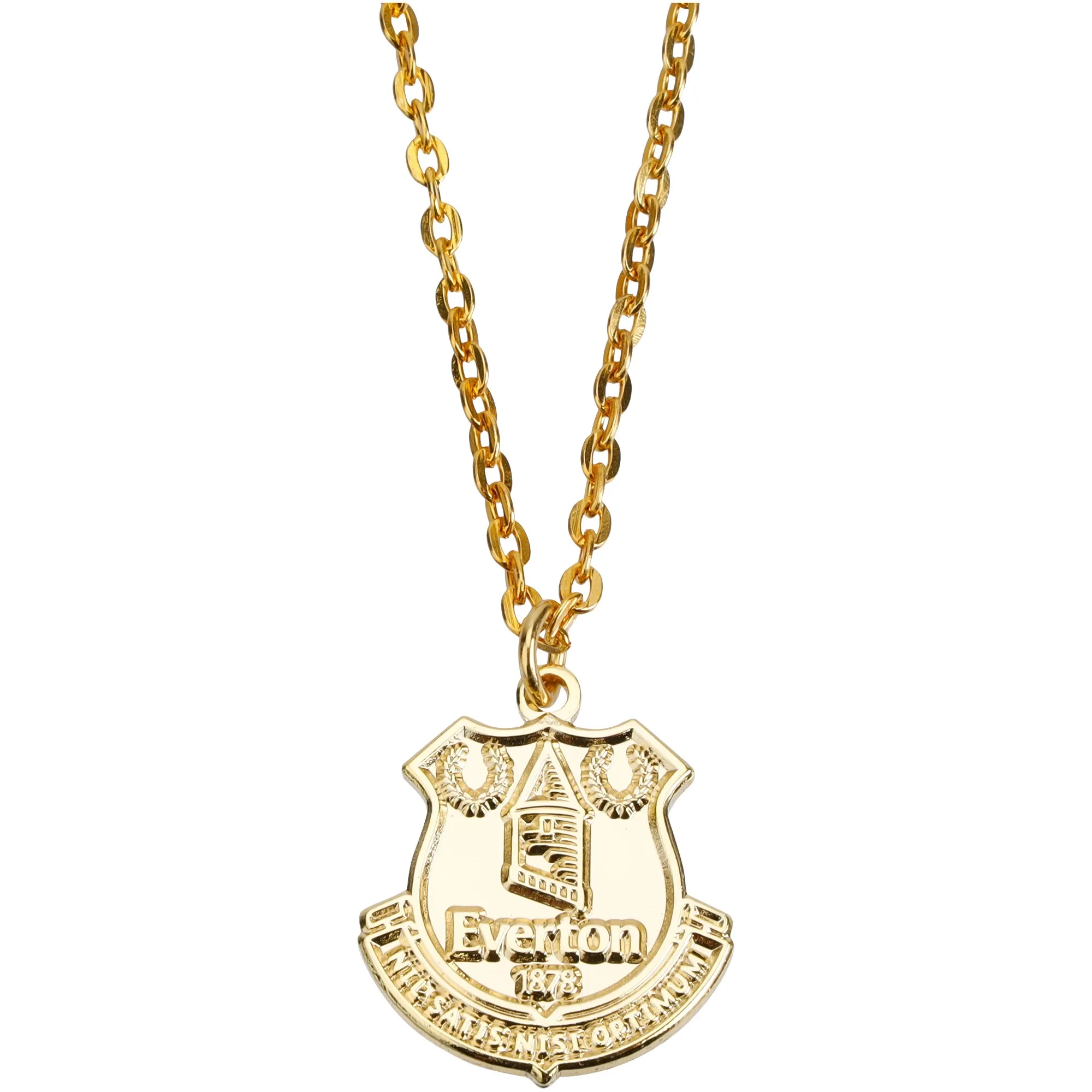 Everton Crest Pendant and 55cm Chain - Gold Plated