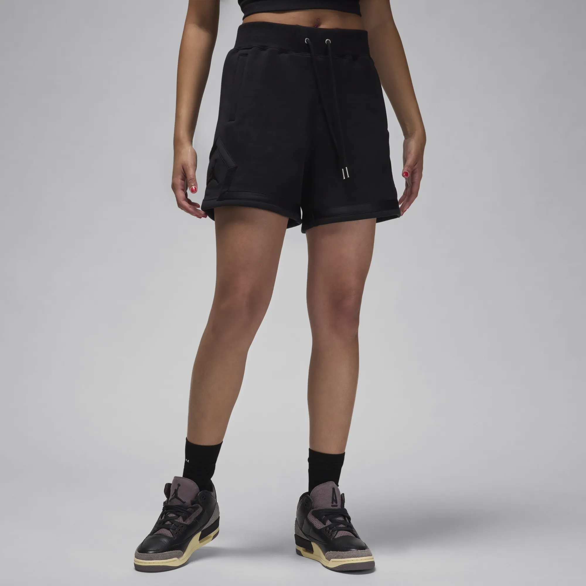 Nike Jordan Flight Fleece Women's Diamond Shorts - Black - Cotton/Polyester