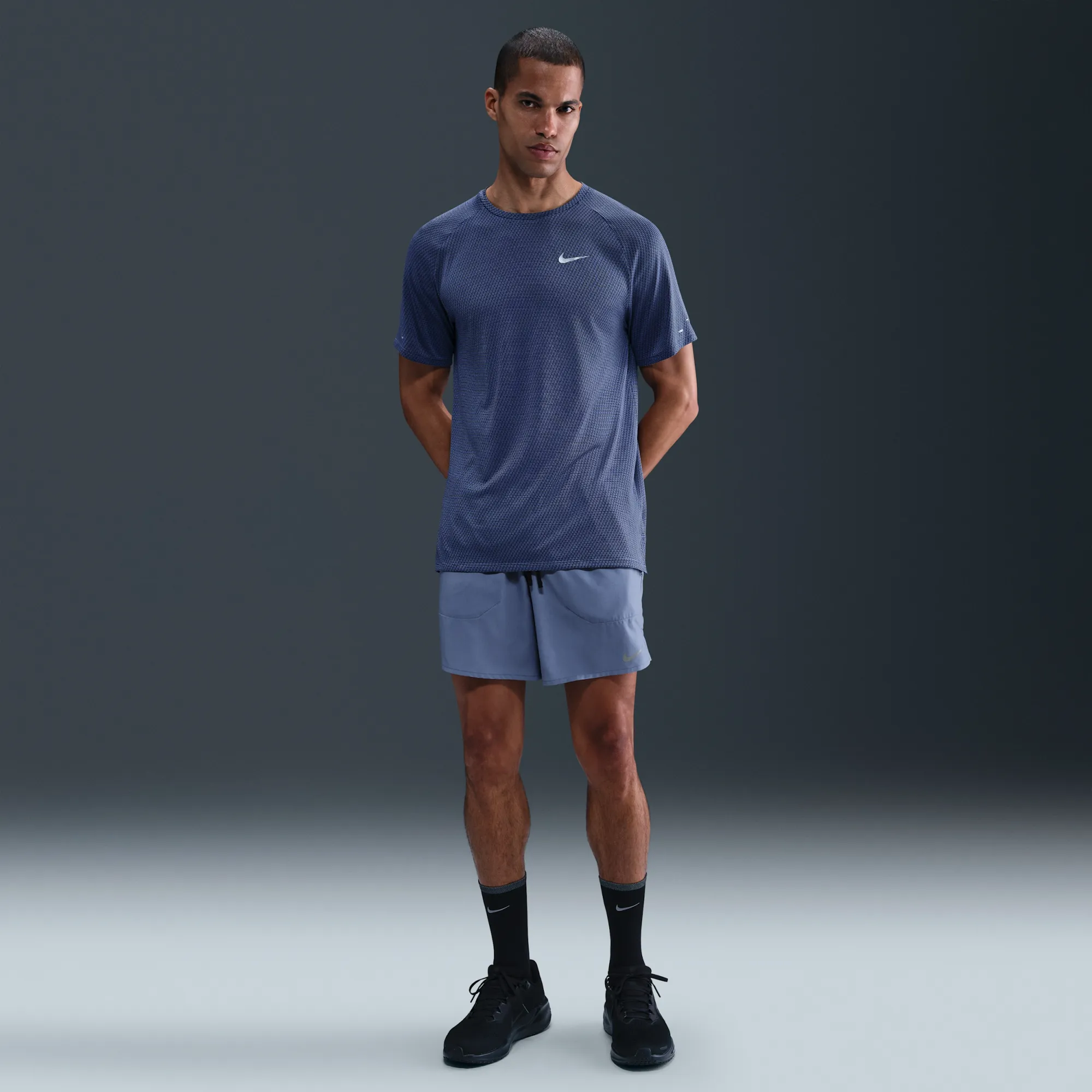 Nike Stride Men's Dri-FIT 18cm (approx.) Brief-Lined Running Shorts - Blue - Polyester
