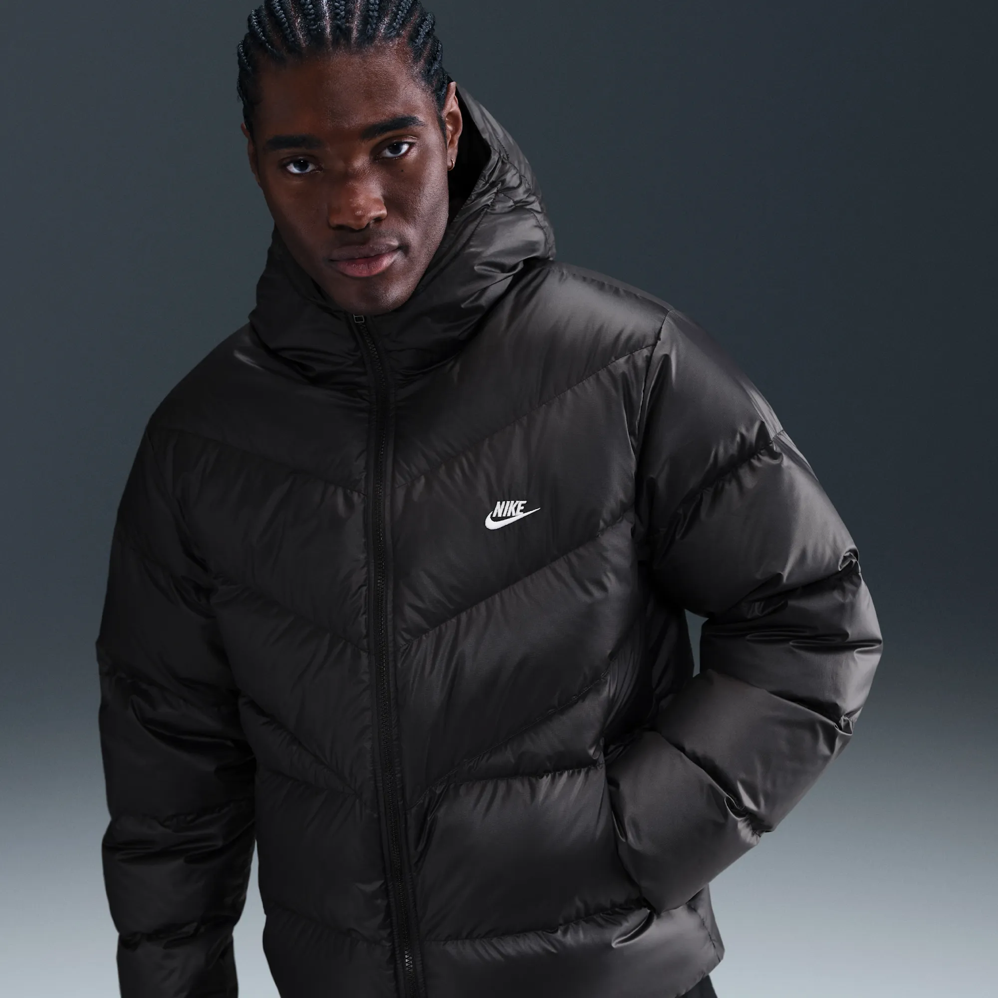 Nike Windrunner Men's Down Jacket - Black - Polyester