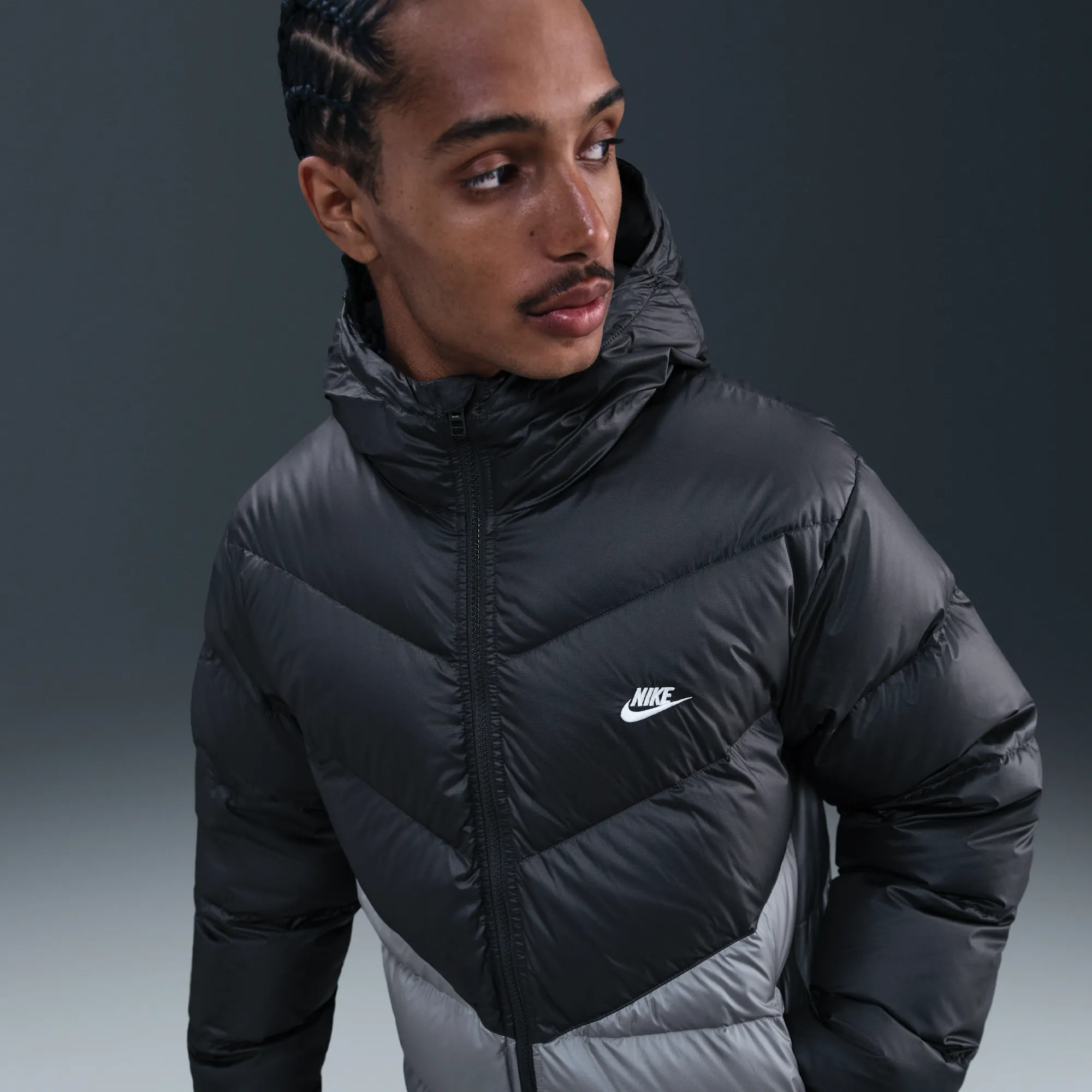 Nike Windrunner Men's Down Jacket - Grey - Polyester