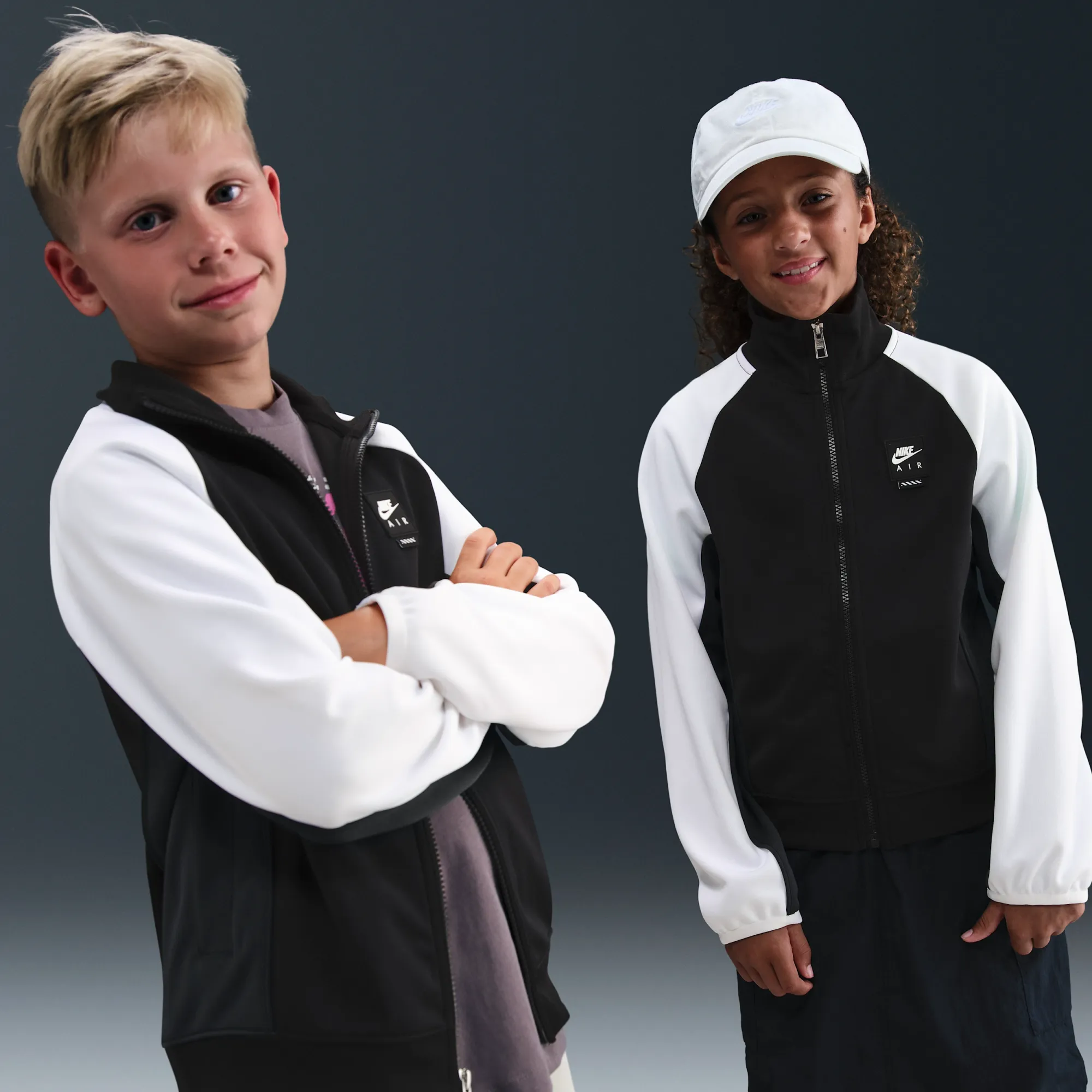 Nike Air Older Kids' Full-Zip Jacket - Black - Polyester