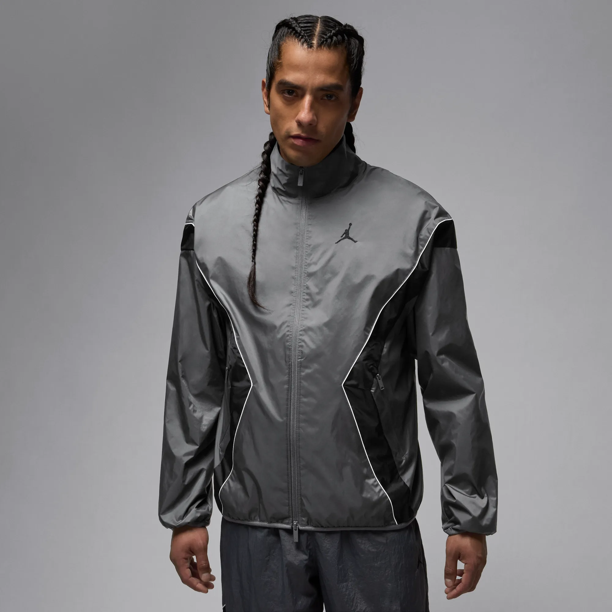 Jordan ブルックリン　ナイロンジャケット グレー　S Nike Jordan Brooklyn Men's Draft Jacket - Grey - Nylon | IH2826