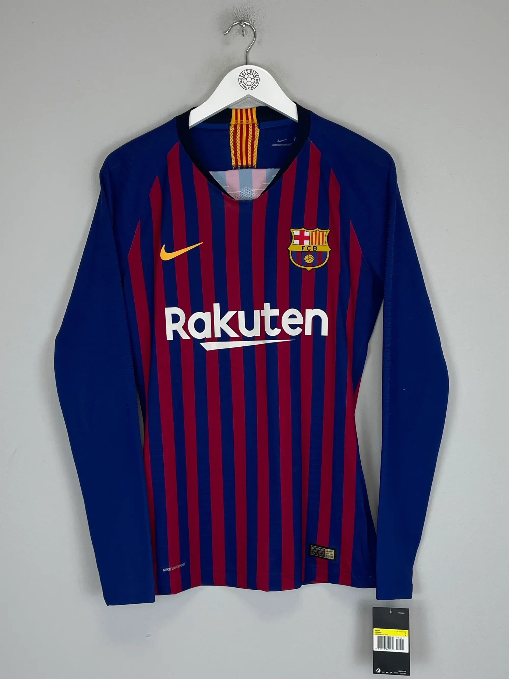 2018/19 BARCELONA *PLAYER ISSUE* BNWT L/S HOME SHIRT (S) NIKE | Cult Kits
