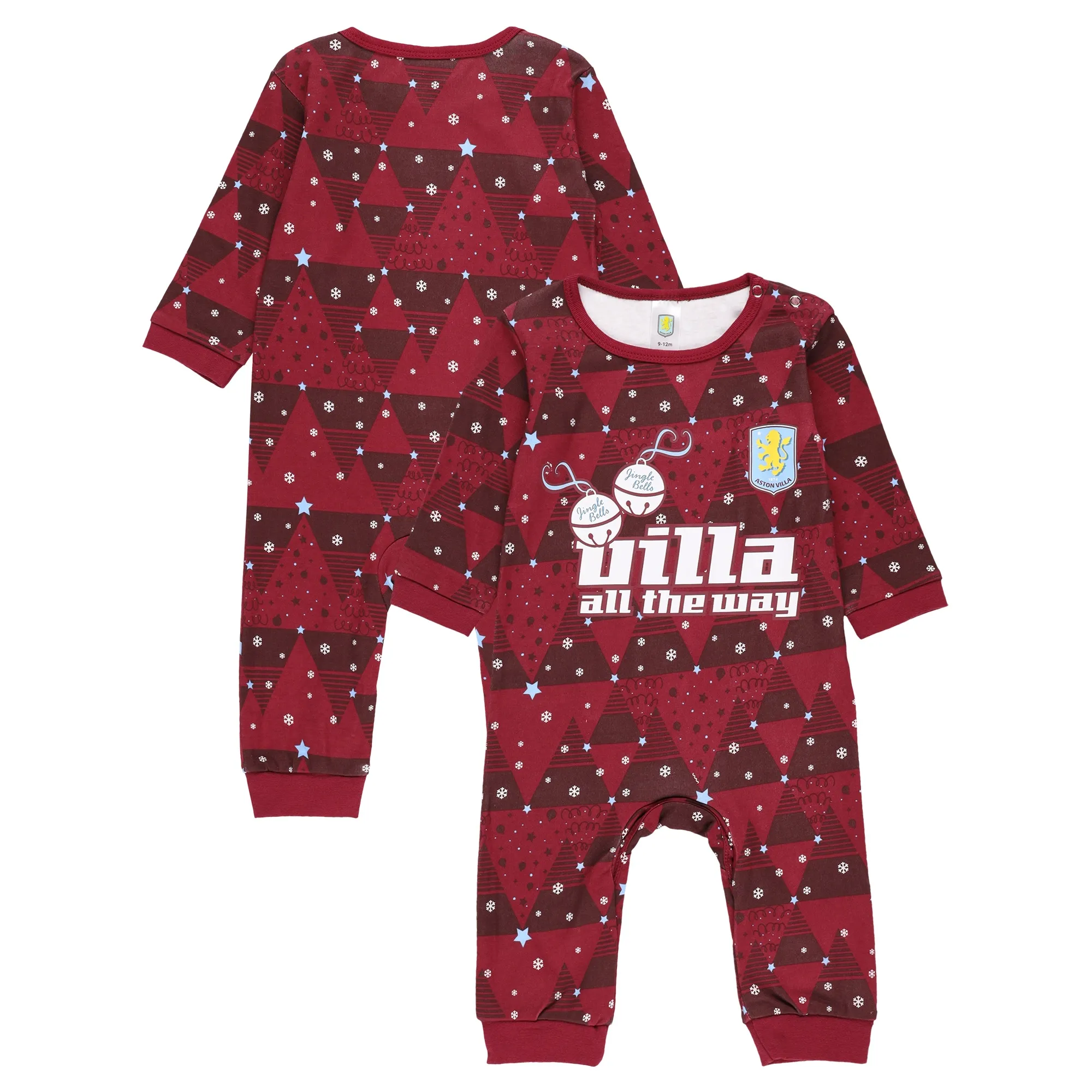 Aston Villa Christmas Sleepsuit - Claret - Baby
