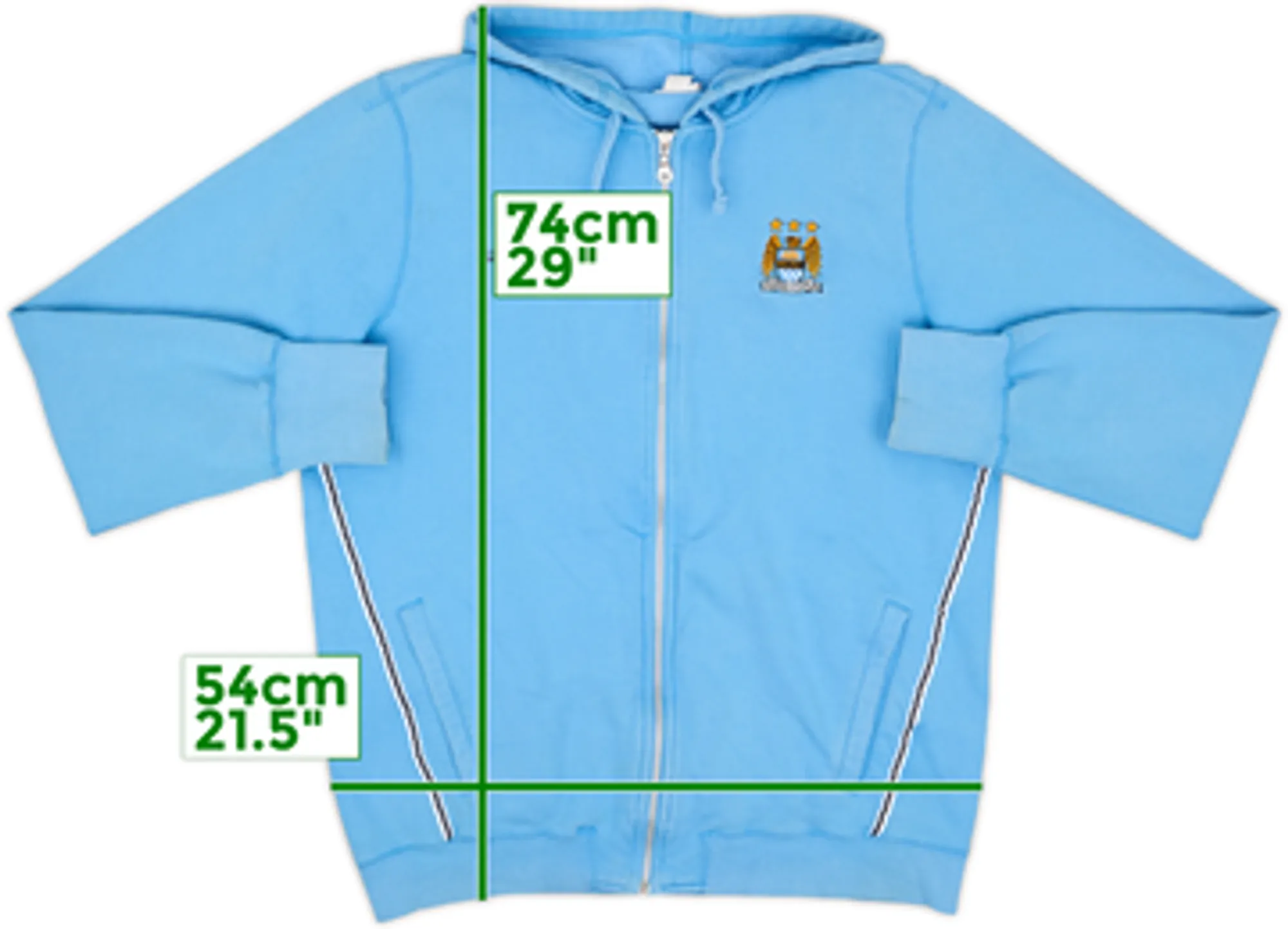 2010-11 Manchester City Umbro Hooded Zip Top - 8/10 - (XL)