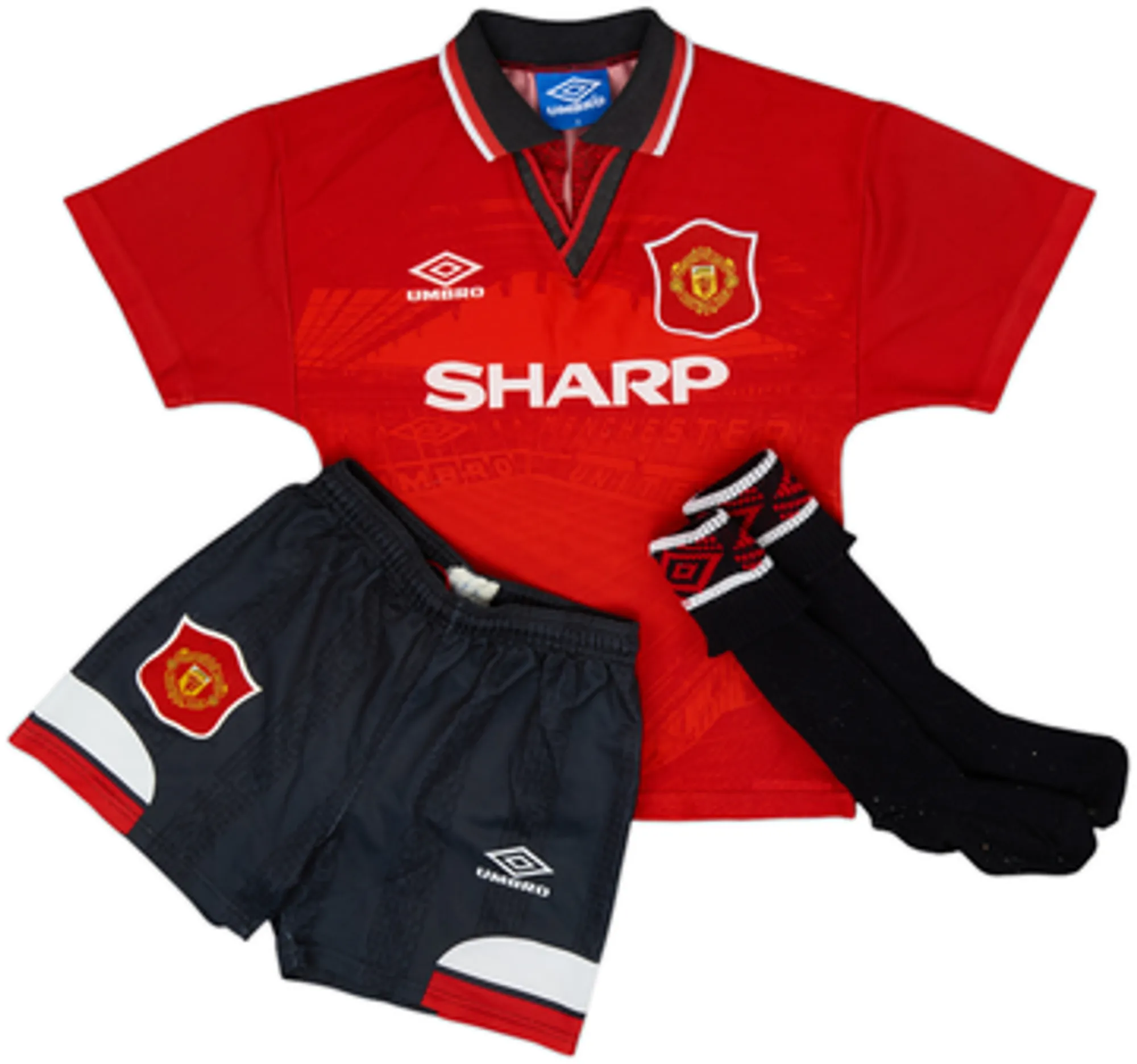 Umbro Manchester United Boys SS Home Mini Kit 1994/96