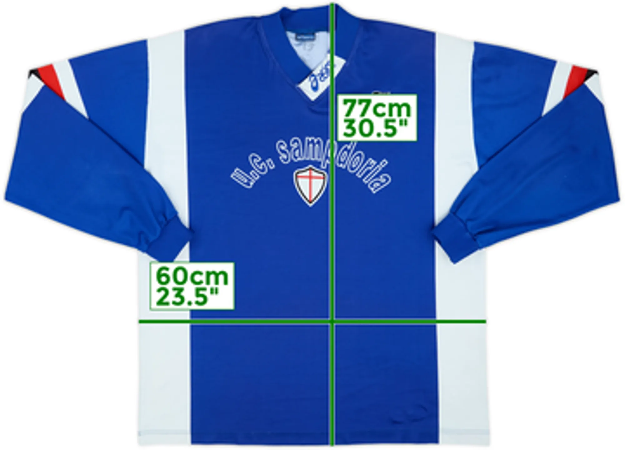 Asics Sampdoria Mens LS Home Shirt 1996/97