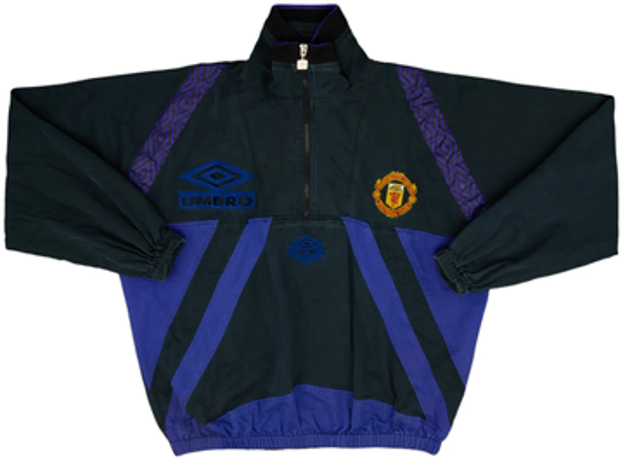 1995-96 Manchester United Umbro 1/4 Zip Drill Top - 7/10 - (M)