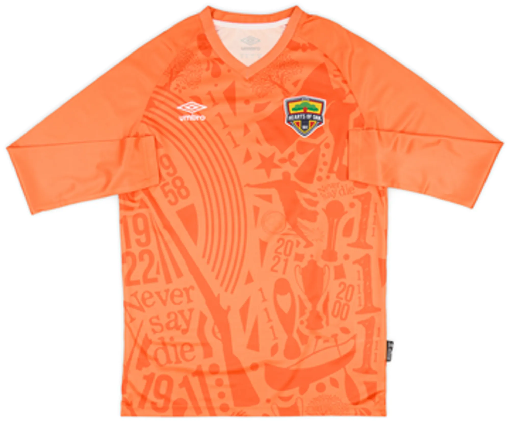 Umbro Heart of Midlothian Mens LS Goalkeeper Home Shirt 2021/22