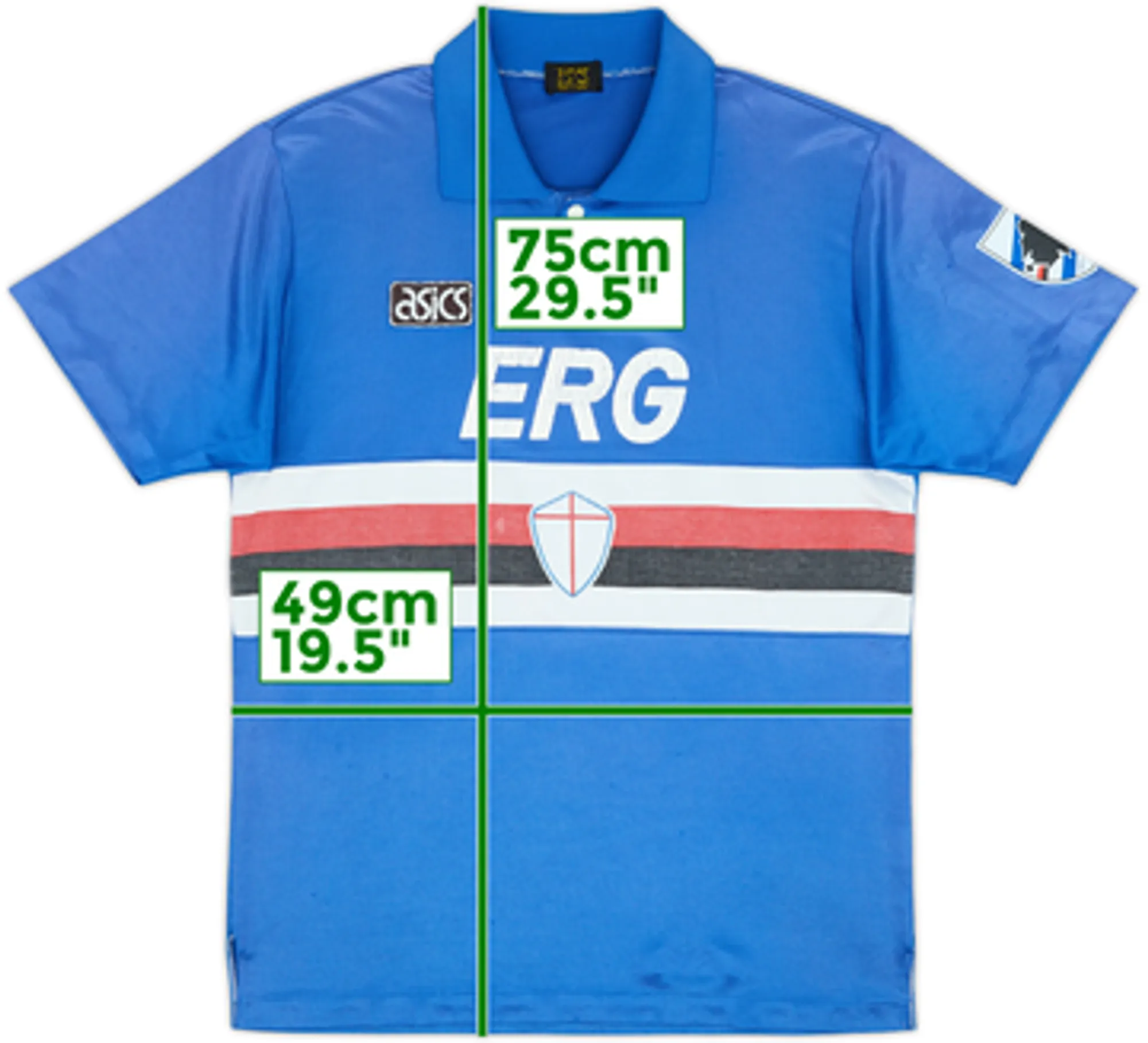 Asics Sampdoria Mens SS Home Shirt 1993/94