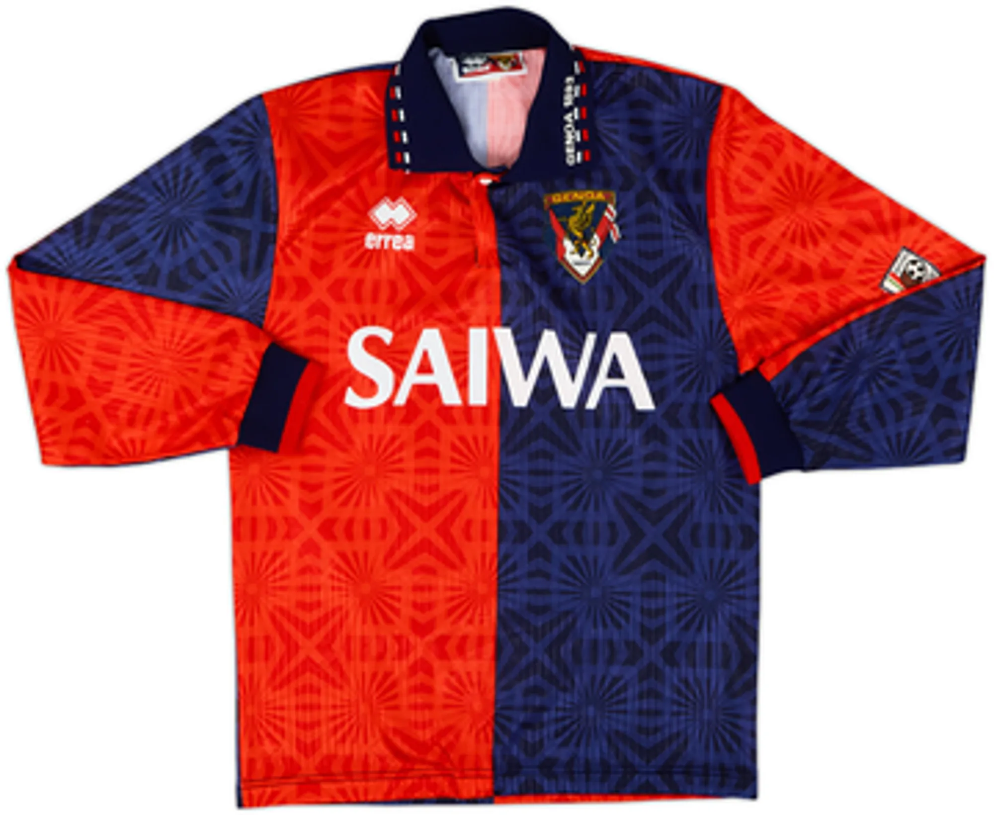 Errea Genoa Mens LS Home Shirt 1992/94