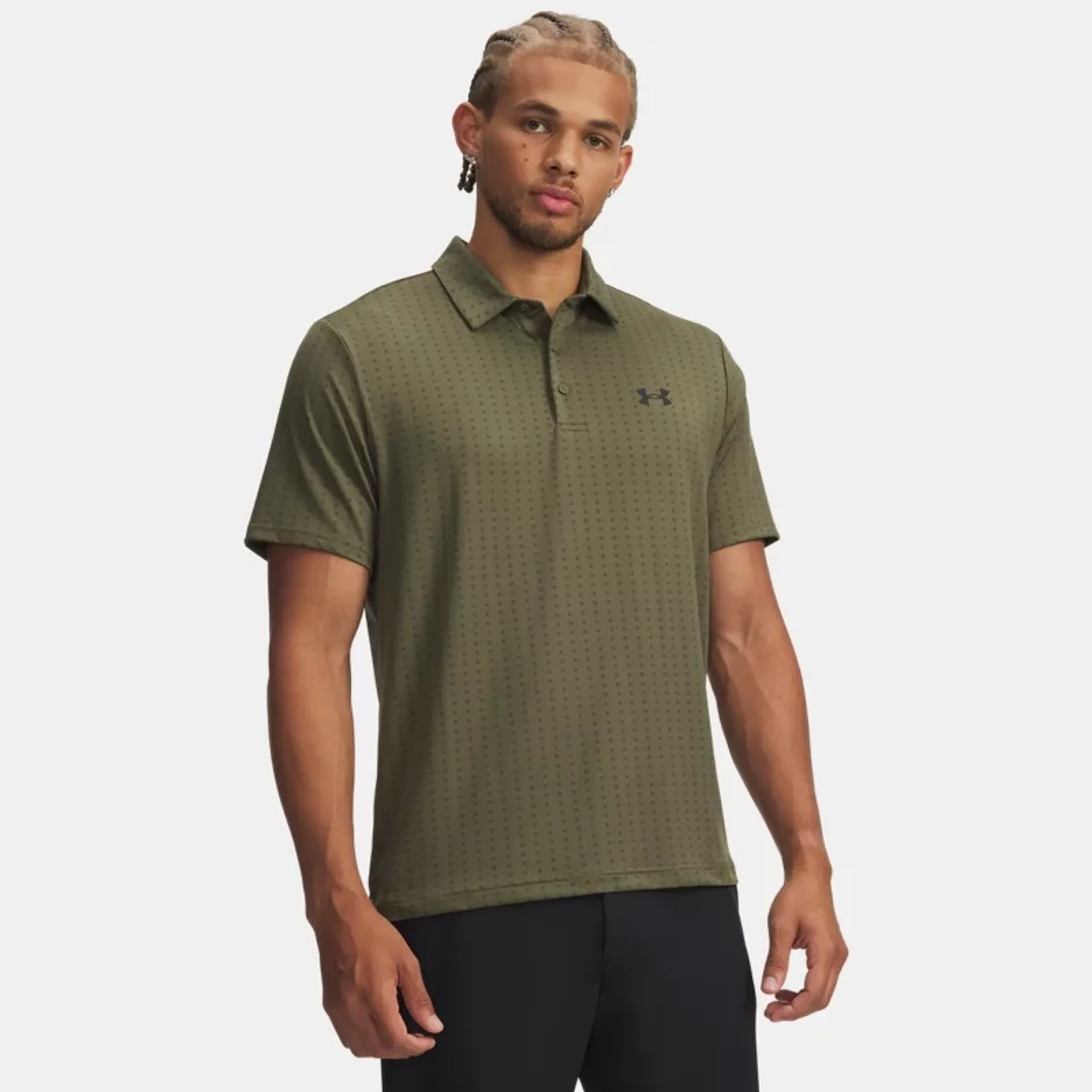 Under Armour  Playoff 3.0 Printed Men's Polo Marine OD Green / Black / Black L