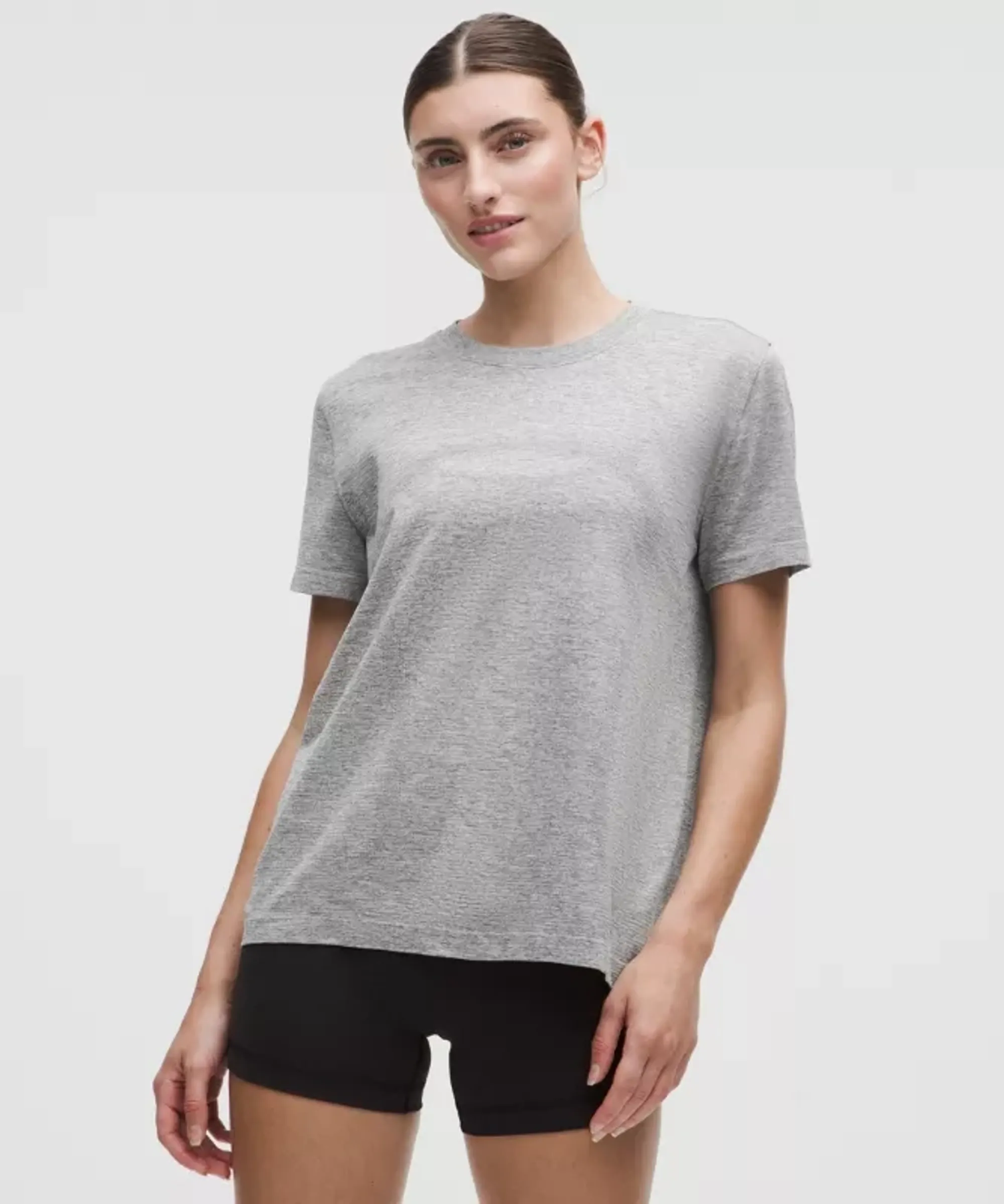 lululemon – Women's Swiftly Relaxed Short-Sleeve Shirt Fit – Color White/Grey – Size 0