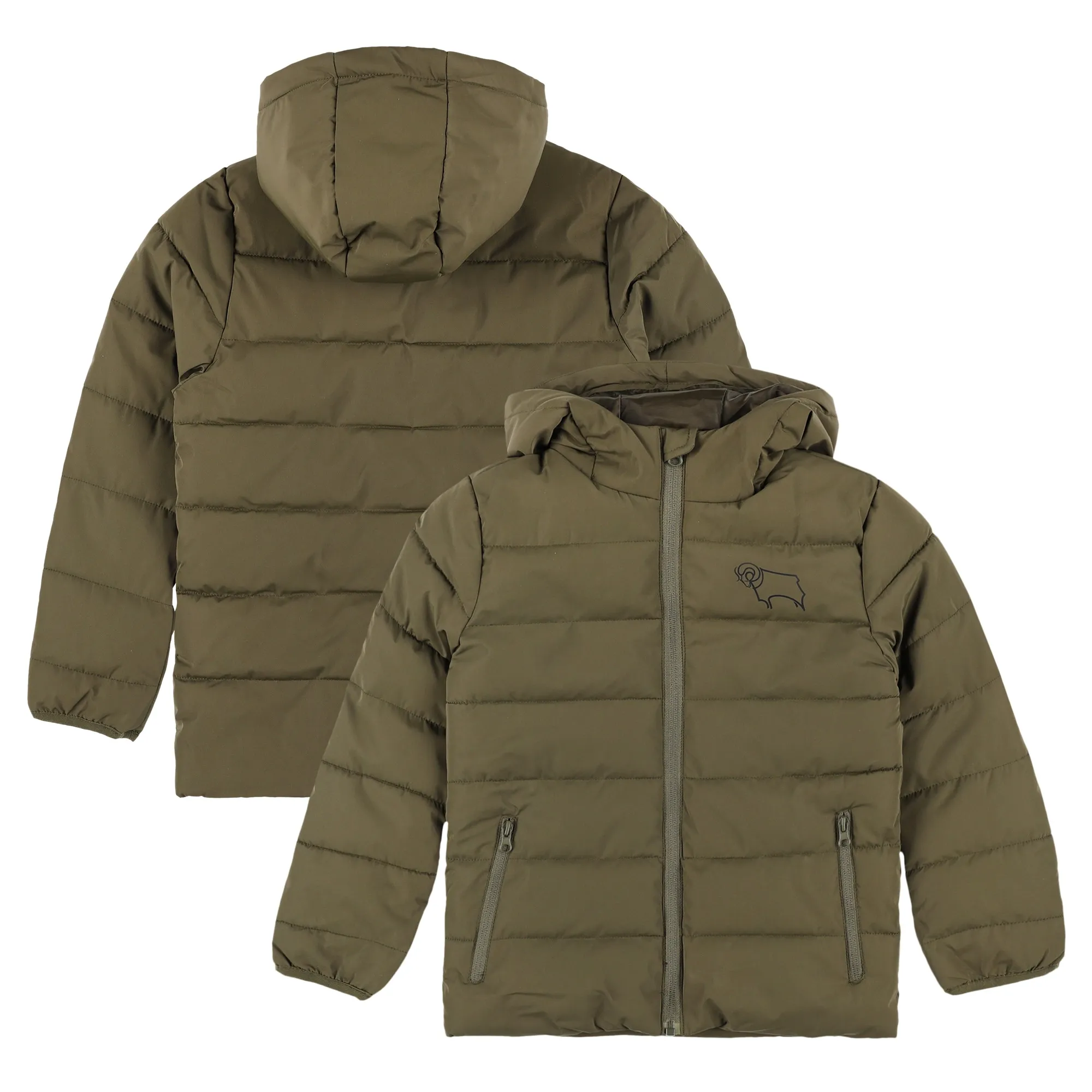 Derby County Padded Coat - Khaki - Boys