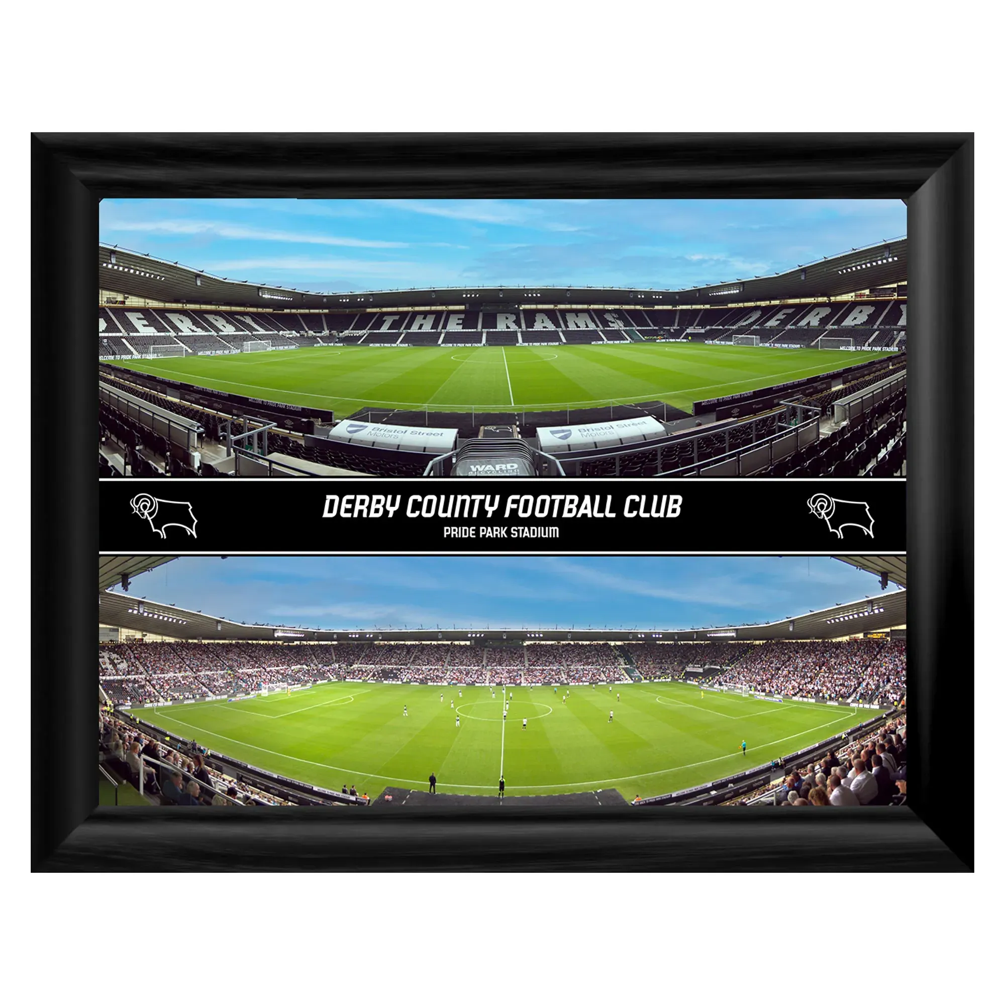 Derby County Panoramic Stadium Montage Frame - 16 x 12 Inch
