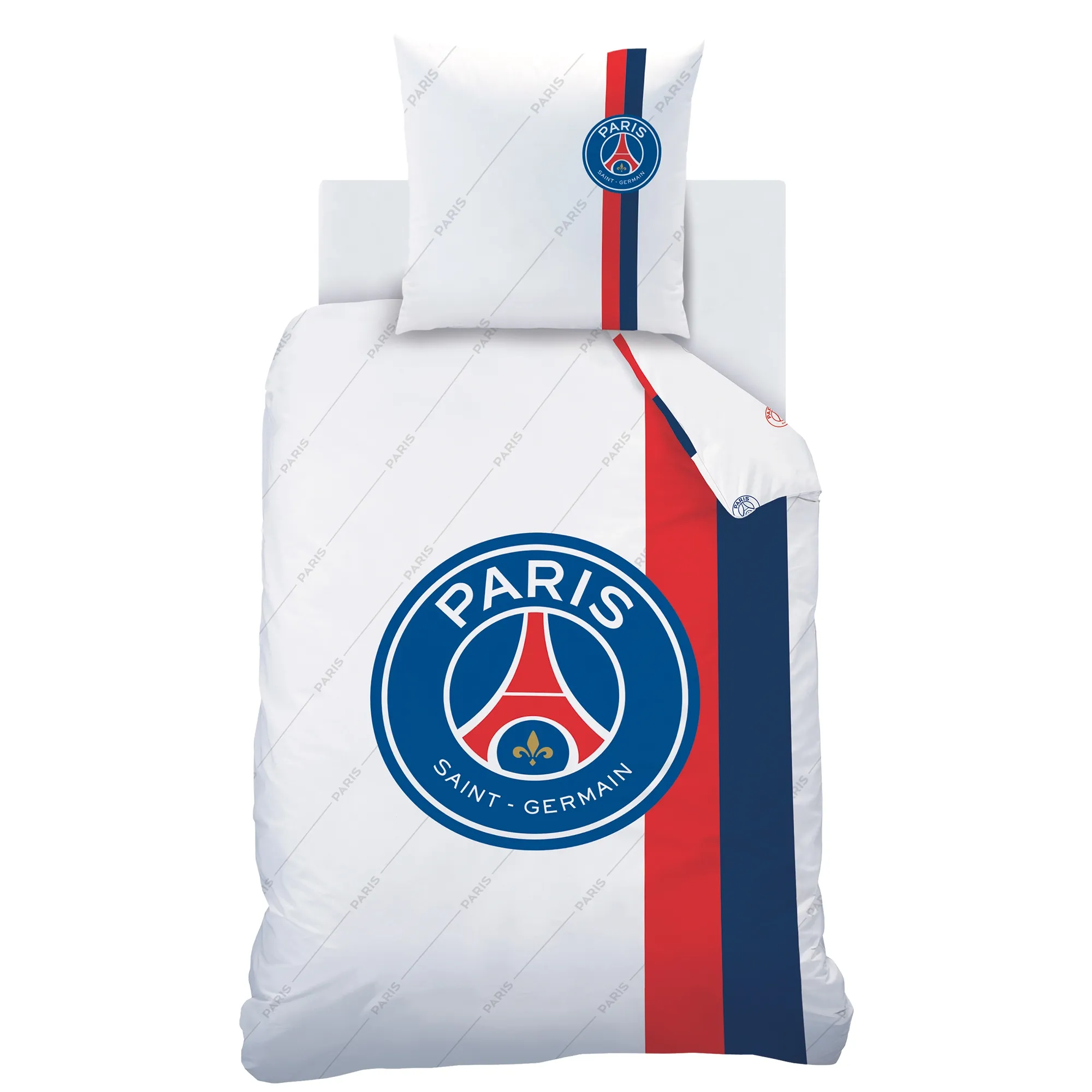 Paris Saint-Germain Bedding Set - 140 x 200 + 63 x 63 - Retro White