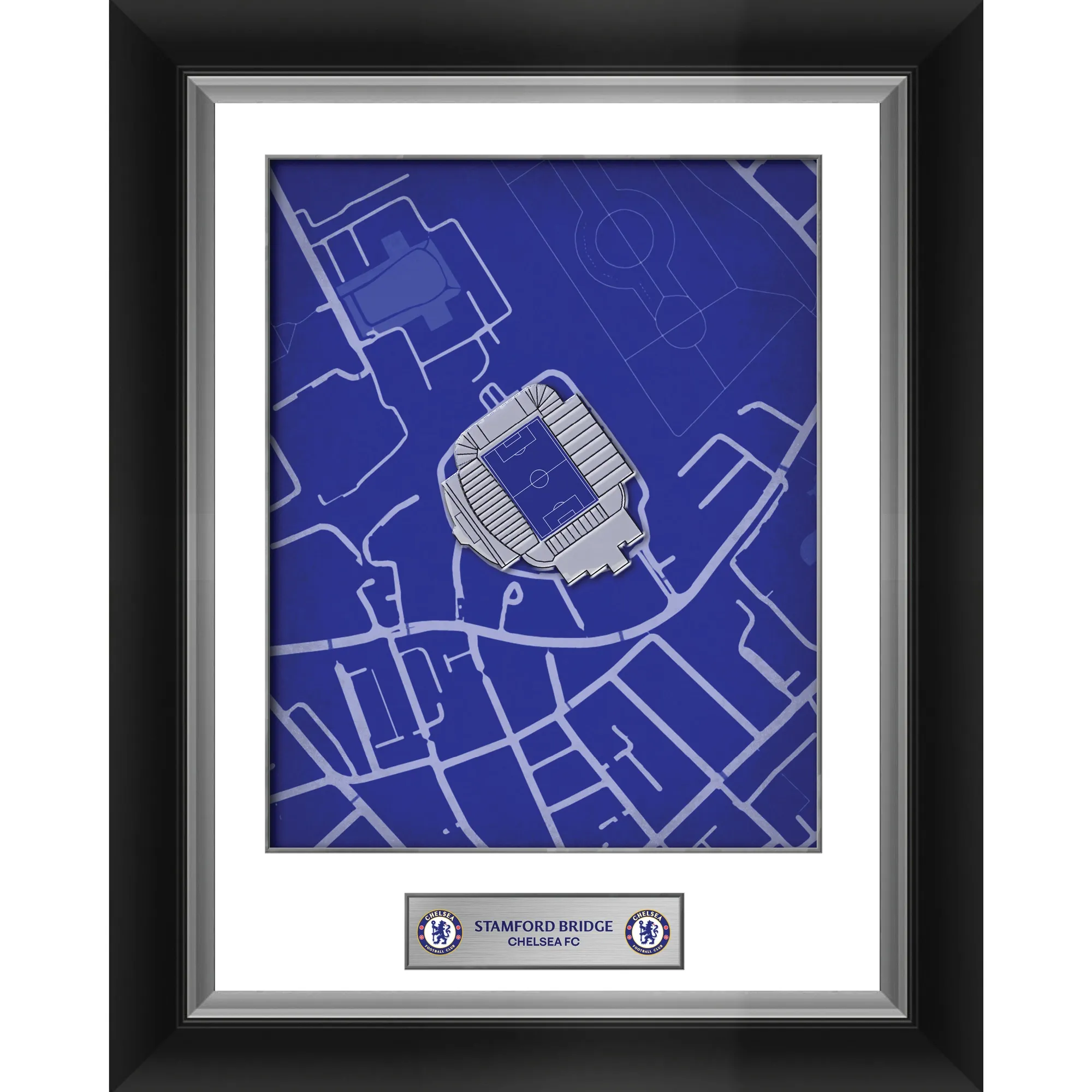 Chelsea Stadium Map Framed Print - 12 x 16