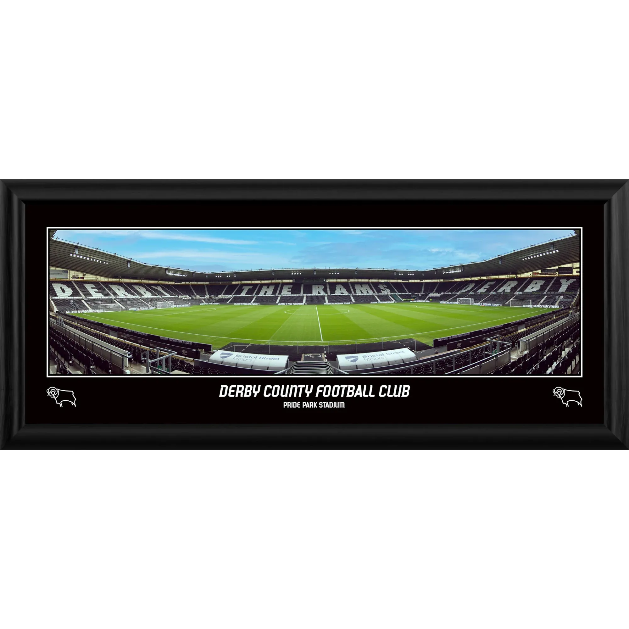 Derby County Panoramic Empty Stadium Frame - 30 Inch