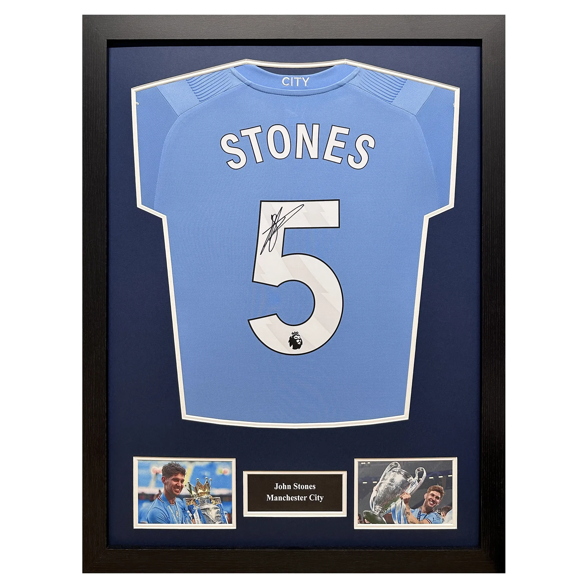 John Stones Signed Manchester City 2023/24 Shirt - Framed