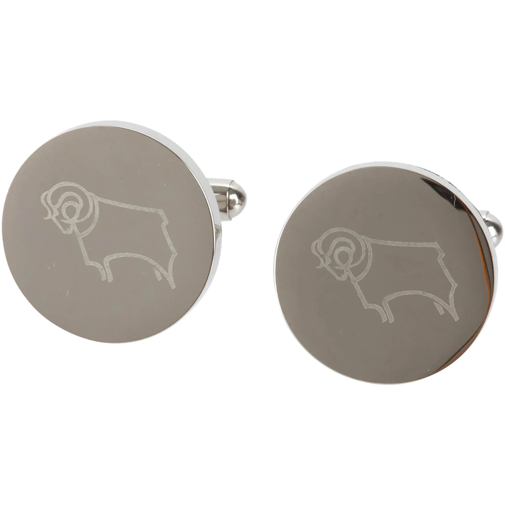 Derby County Crest Round Cufflinks - Stainless Steel