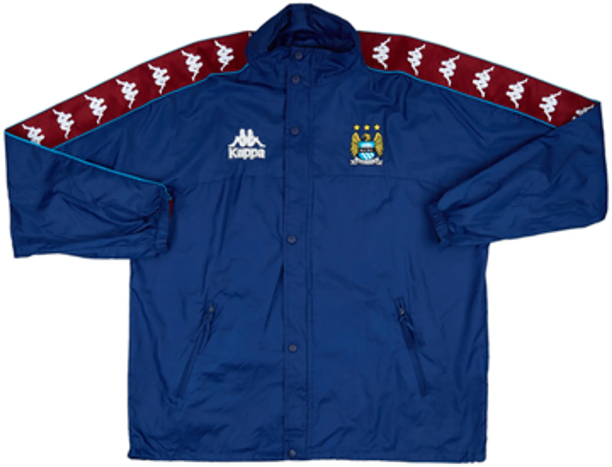 1997-99 Manchester City Kappa Hooded Track Jacket - 9/10 - (L.Boys)