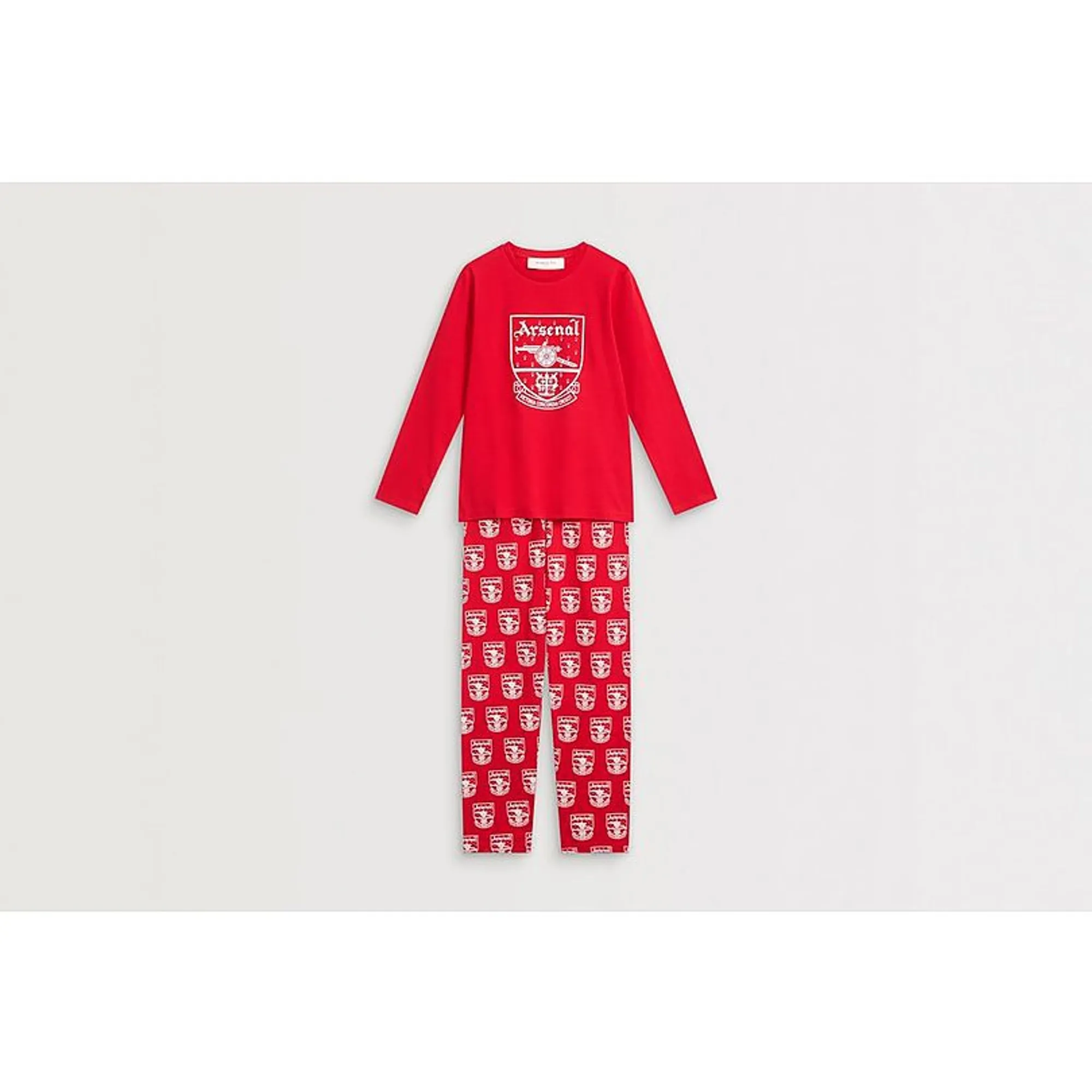 Arsenal Essentials Kids Crest Long Sleeve Pyjama Set, Red