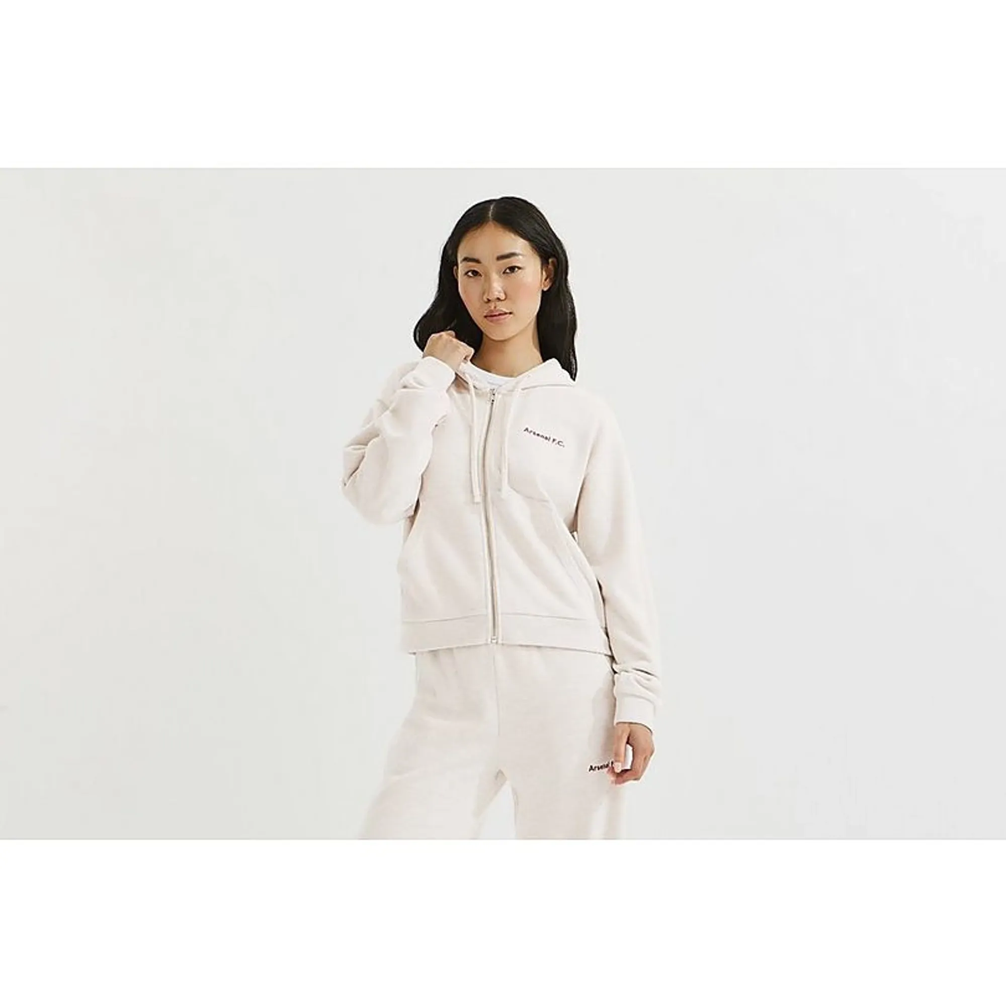 Arsenal Essentials Womens Chapman Lounge Hoodie, Cream
