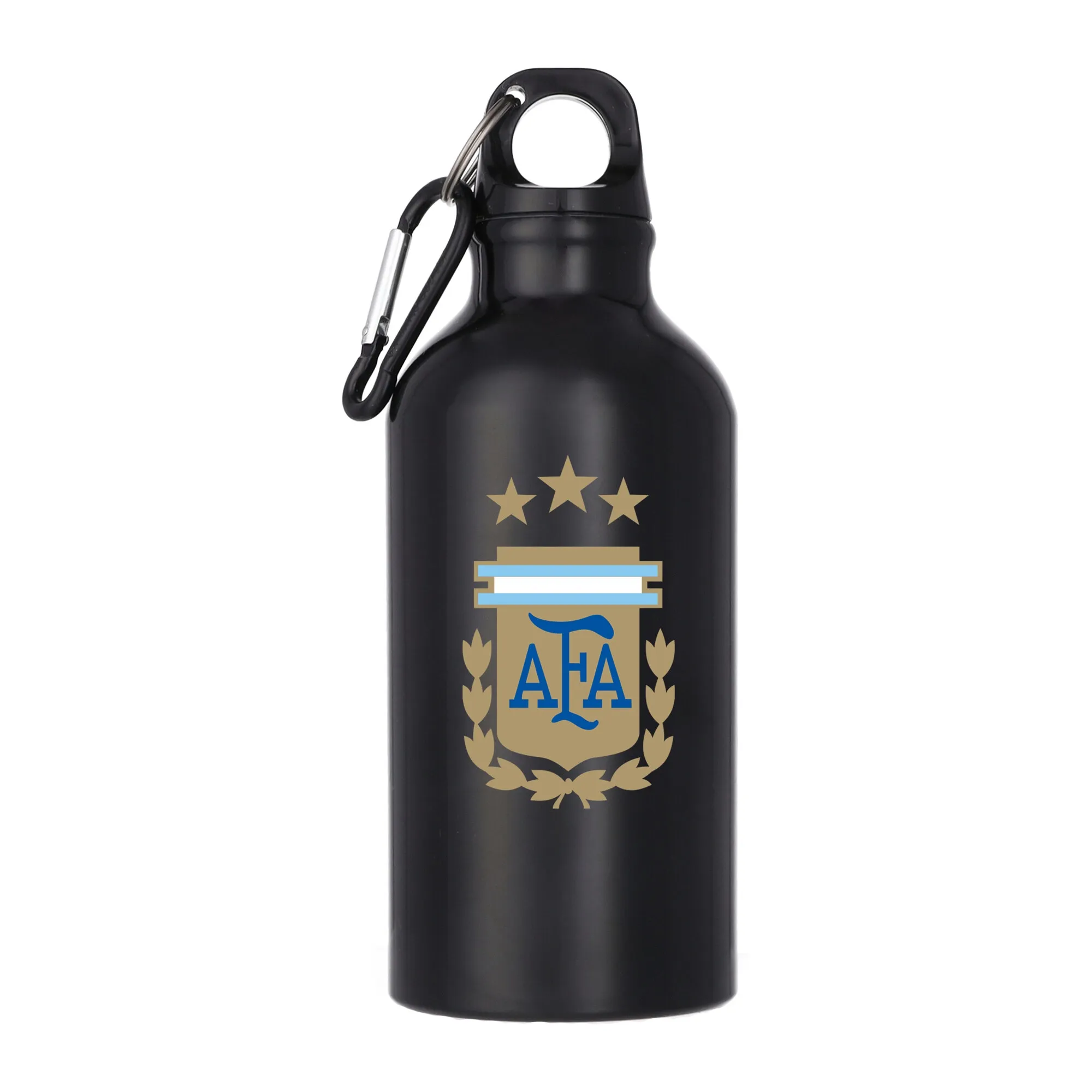 Argentina Logo Aluminum 400ml Drink Bottle - Black