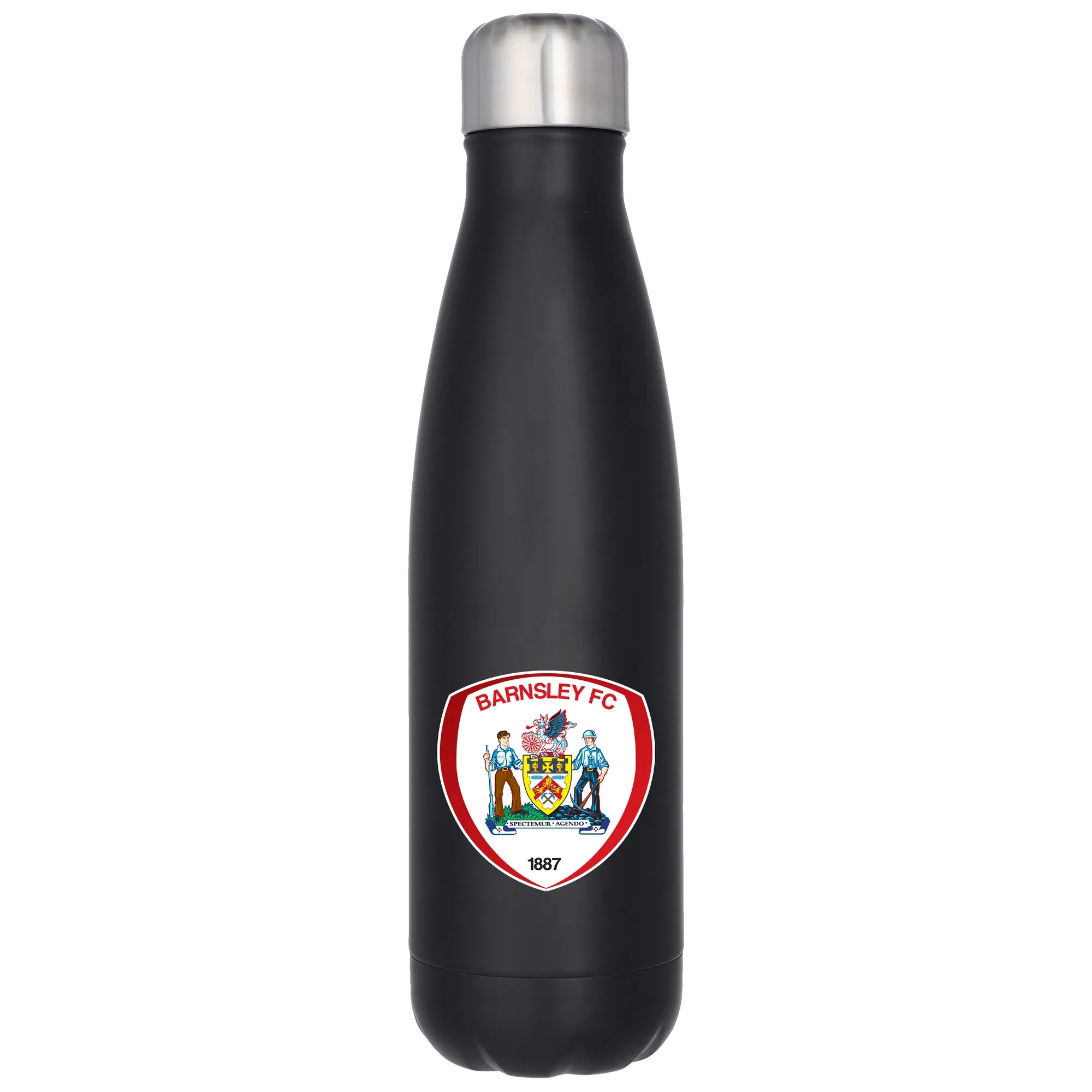 Barnsley FC Logo Stainless Steel 500ml Drink Bottle - Black