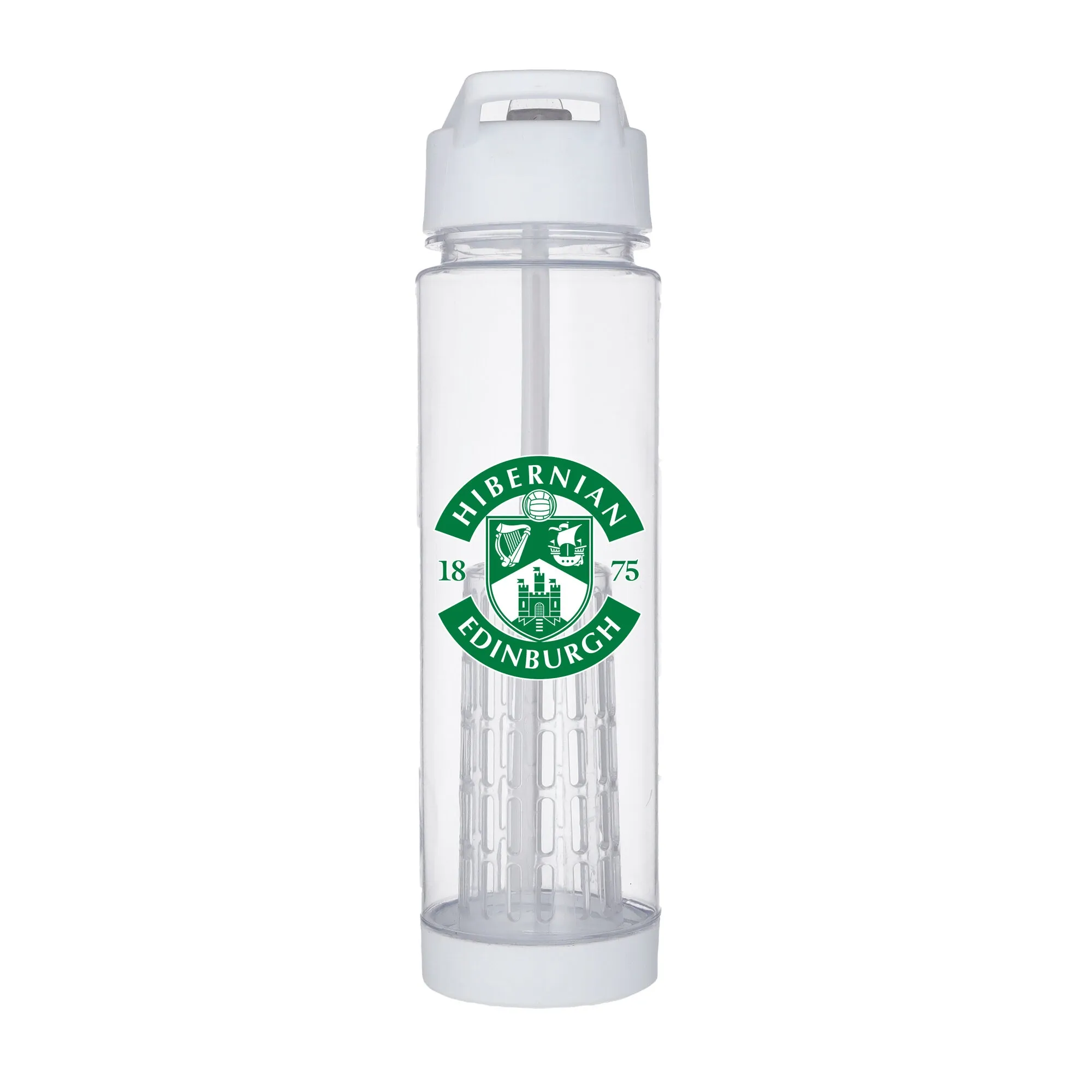 Hibernian Clear Plastic 650ml Drink Bottle - White