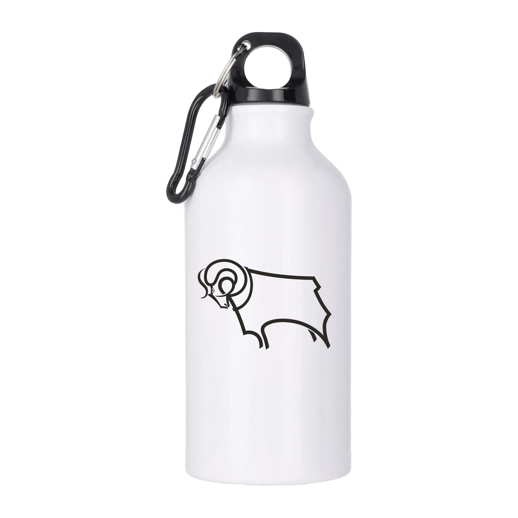 Derby County Logo Aluminum 400ml Drink Bottle - White