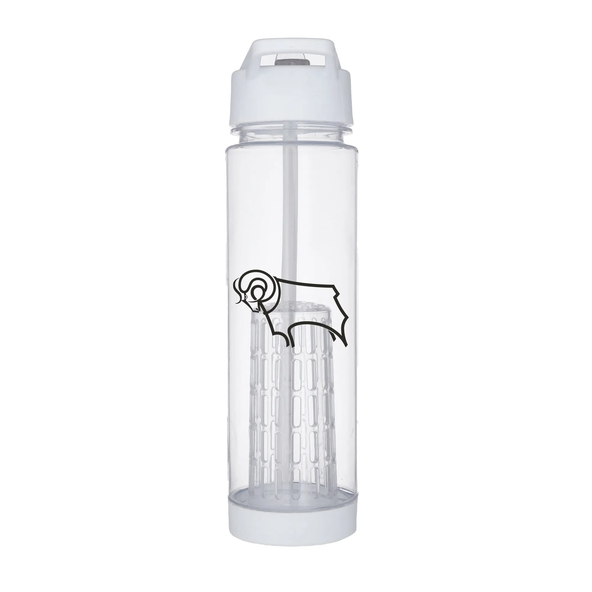 Derby County Logo Clear Plastic 650ml Drink Bottle - White