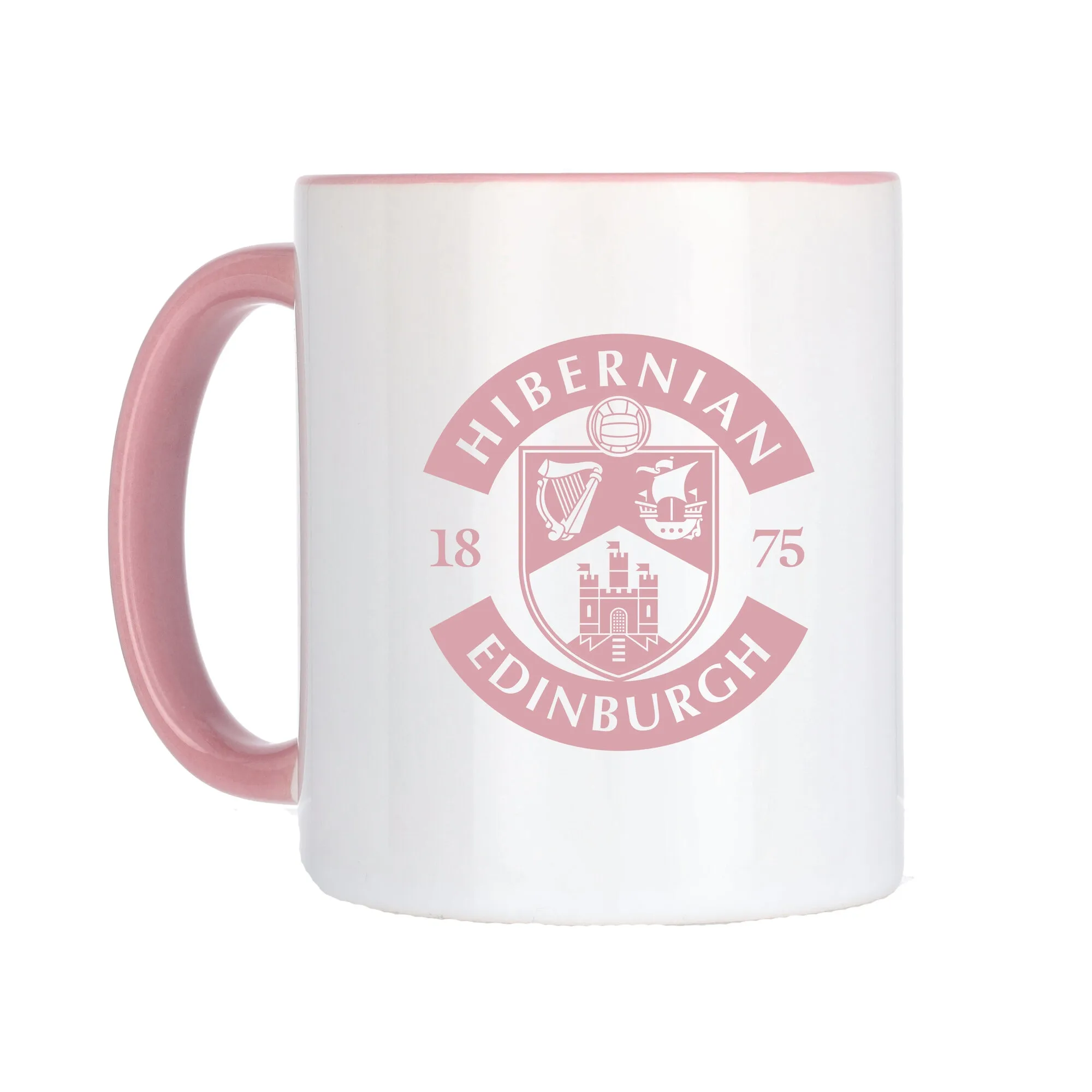 Hibernian Coloured inside 11oz Coffee Mug - Pink