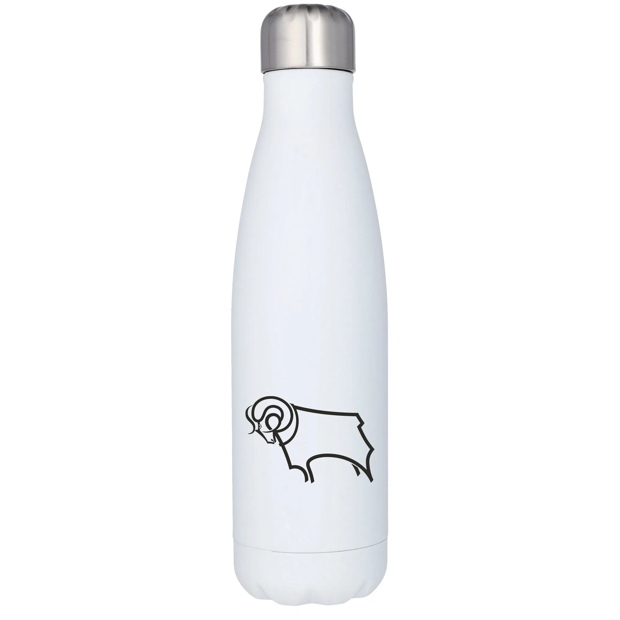 Derby County Logo Stainless Steel 500ml Drink Bottle - White