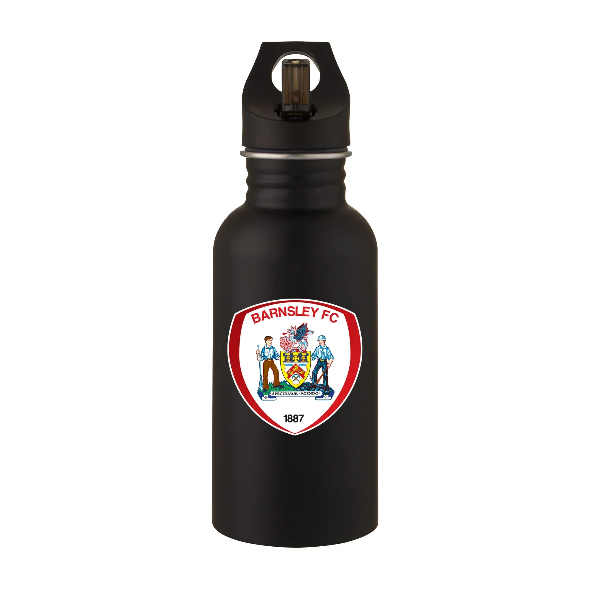 Barnsley FC Logo Stainless Steel 500ml Drink Bottle - Black