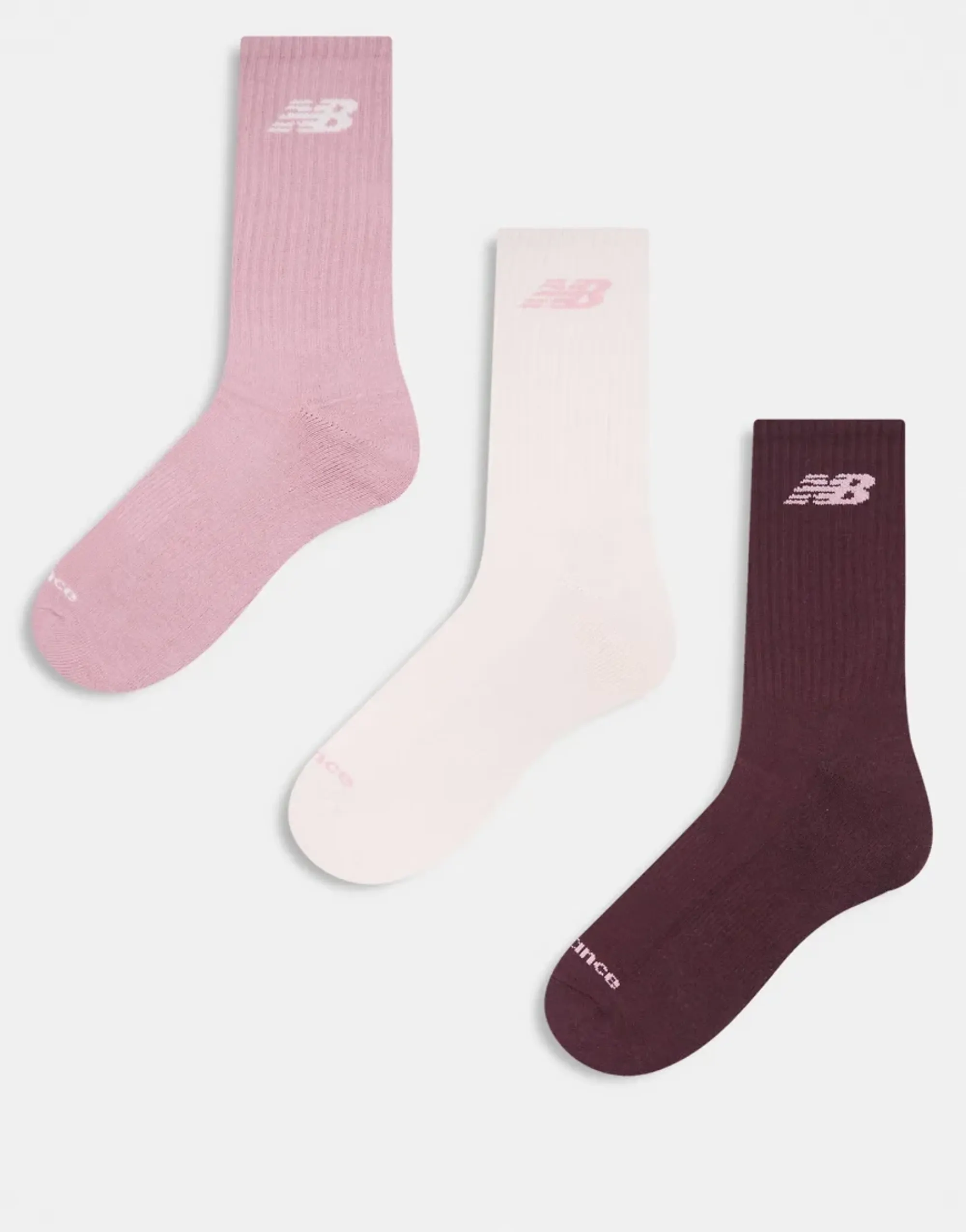 New Balance Womens 3 Pack Everyday Seasonal Midcalf Sock - Red - Size - - 7-8.5 - Red
