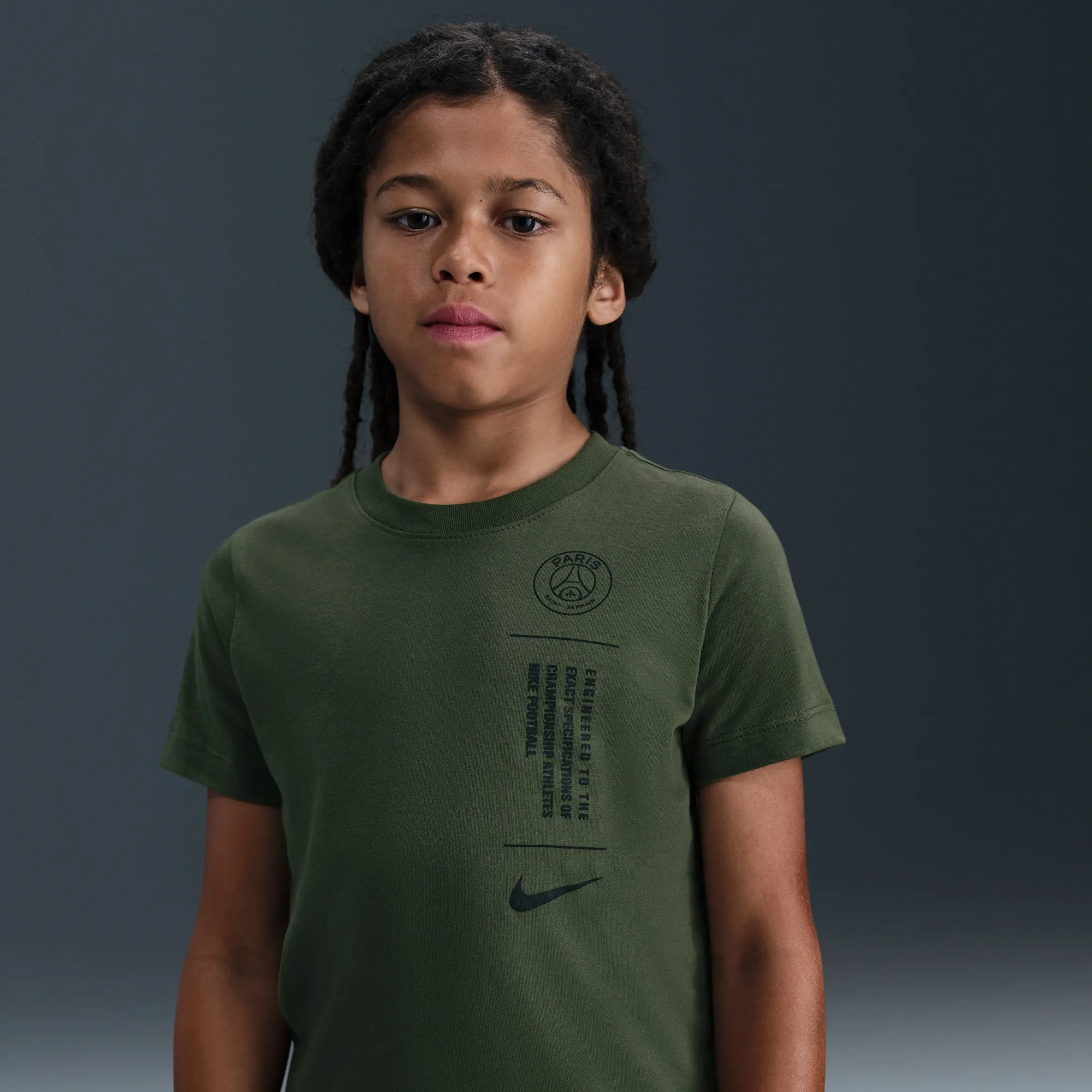 Paris Saint-Germain Older Kids' Nike Football T-shirt - Green - Cotton