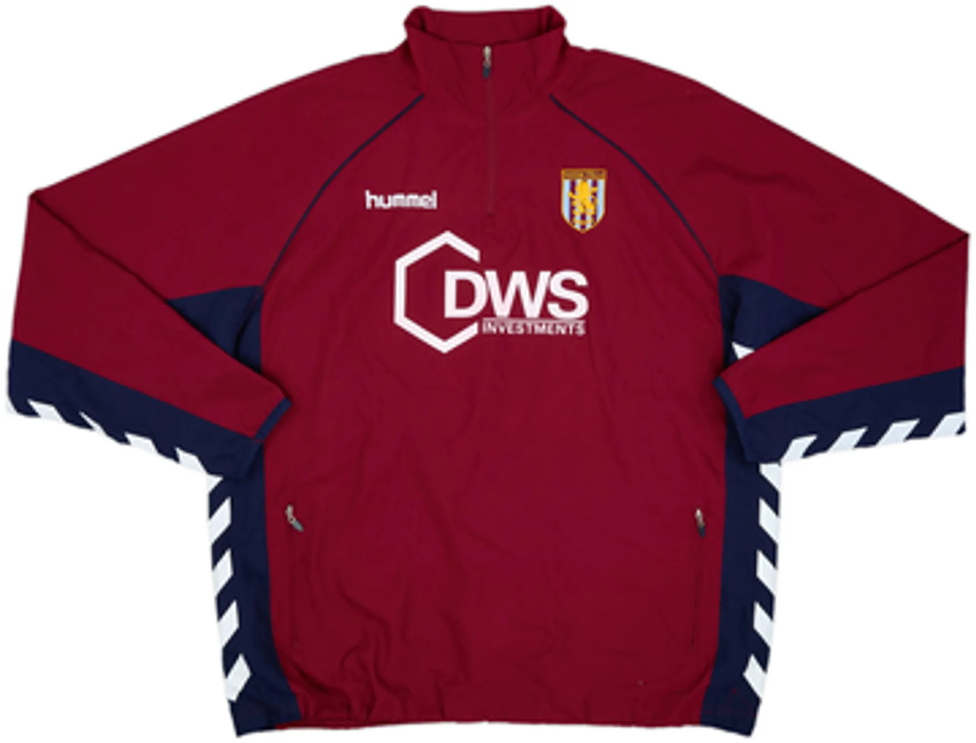 2005-06 Aston Villa Hummel 1/4 Zip Track Jacket - 9/10 - (L)