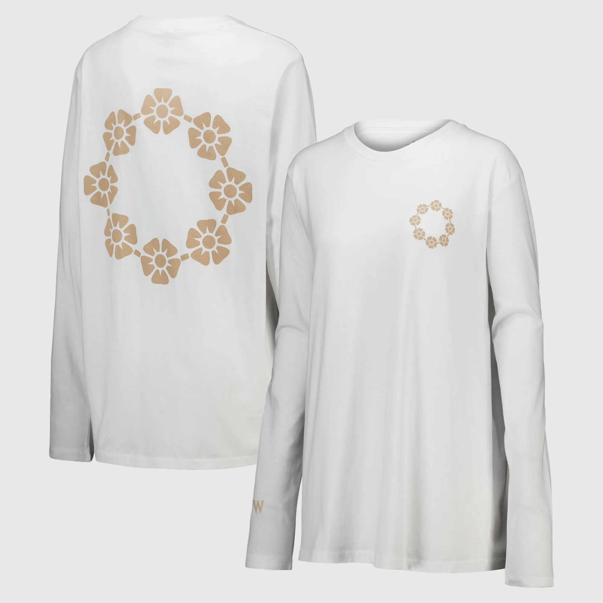 Chelsea Crown Of Roses Long Sleeve T-Shirt - White - Womens