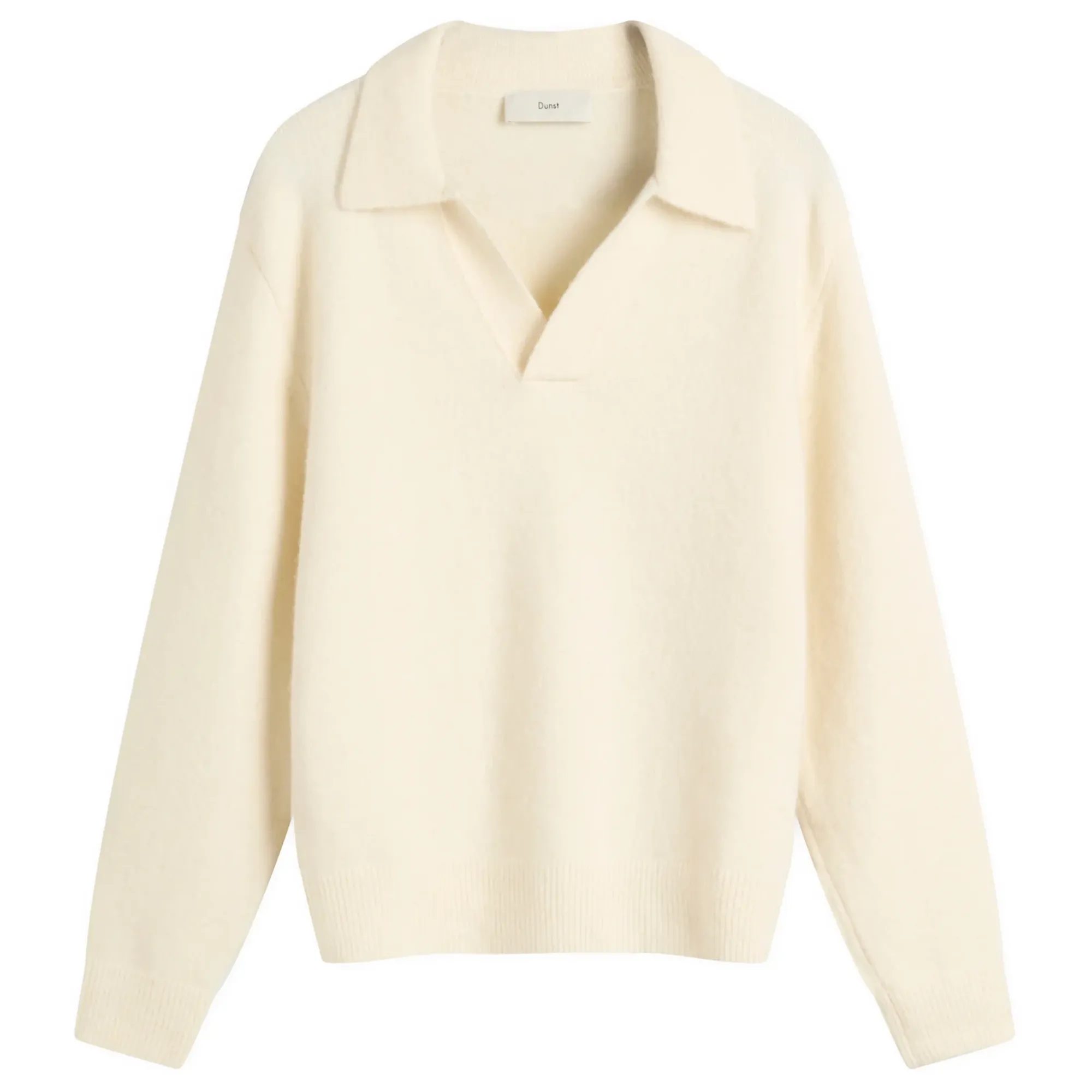 DUNST Women's Open Collar Knit Jumper Ivory