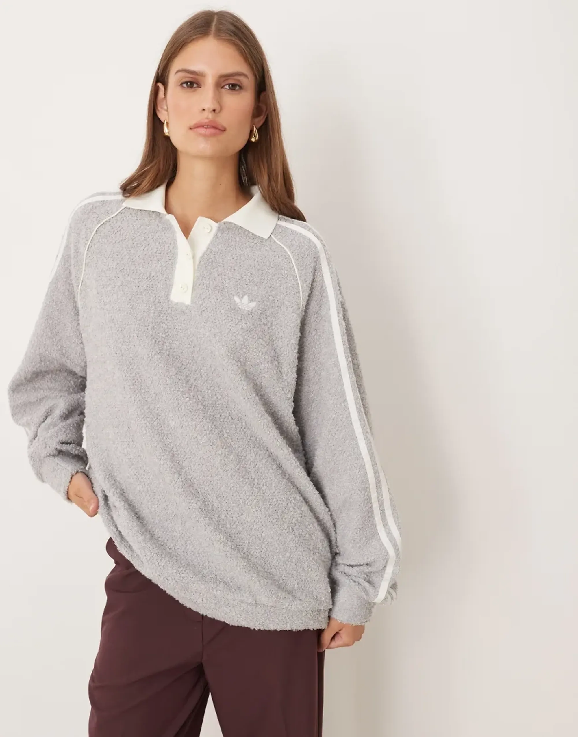 adidas Originals Sweatshirt Adidas Ovzd Polo Crew Grey Two L