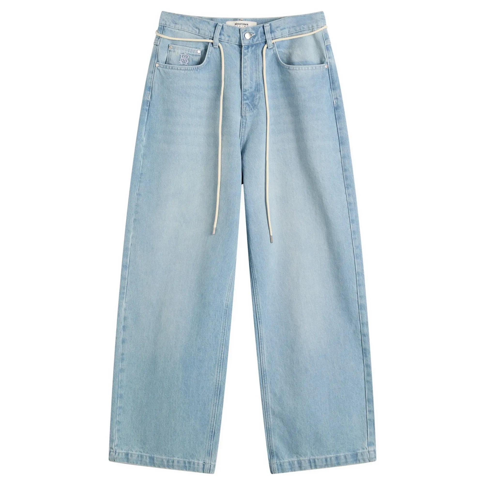 about:blank Men's Wide Leg Denim Light Blue Wash