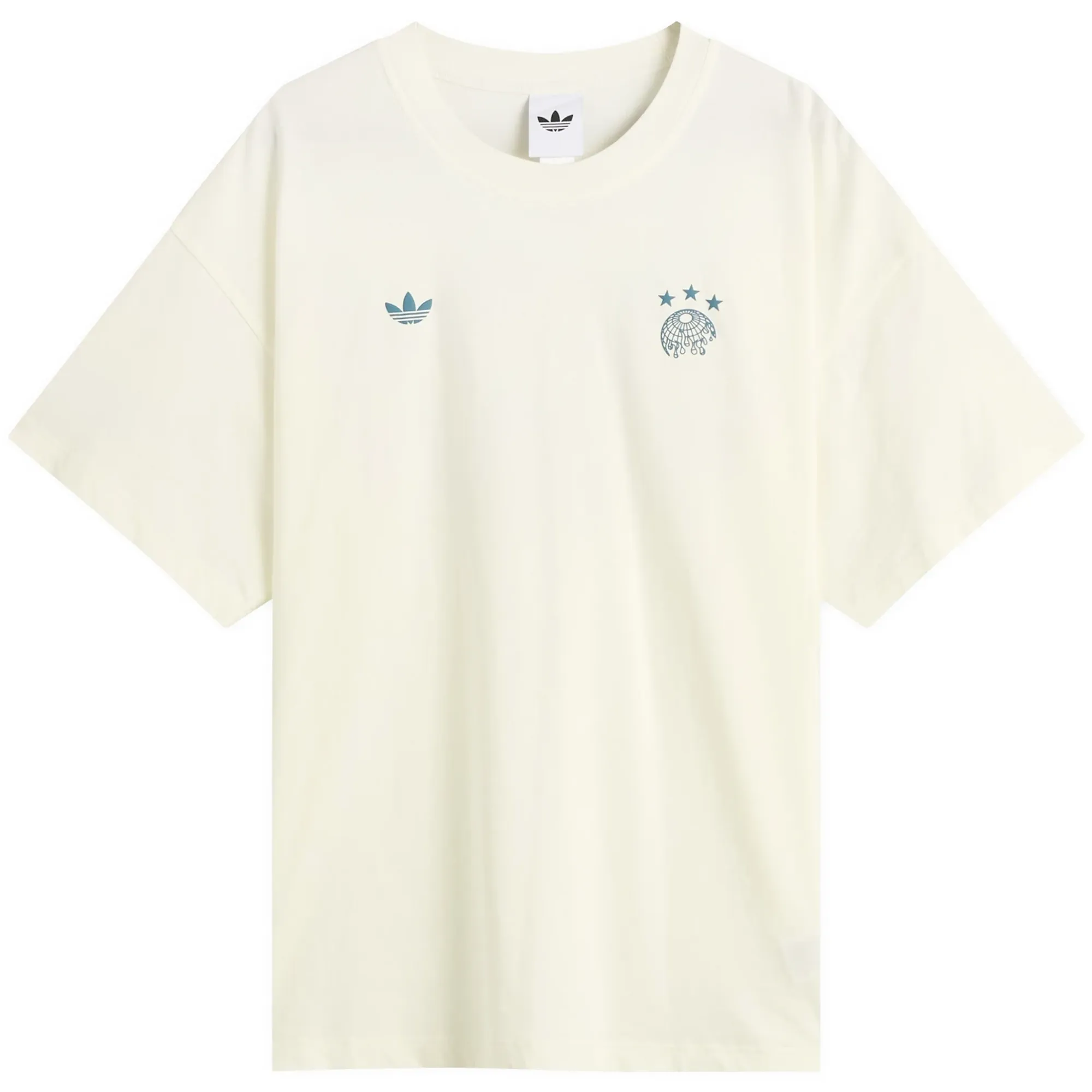 END. x adidas T-Shirt Off White/Real Teal