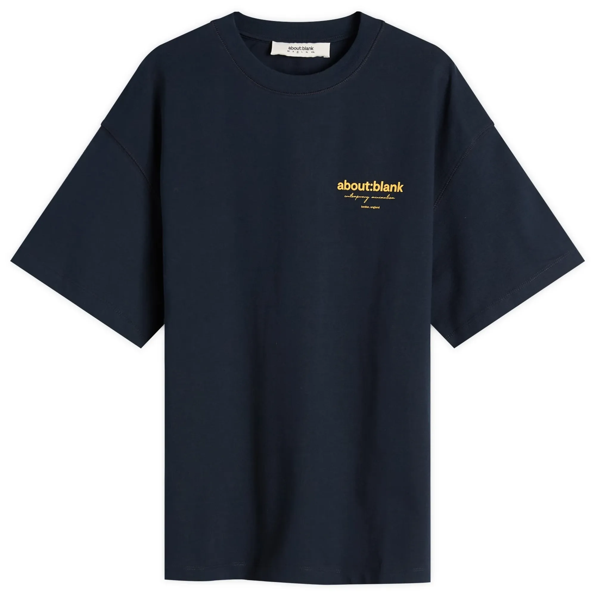 about:blank Men's Reverse T-Shirt Navy/Yellow